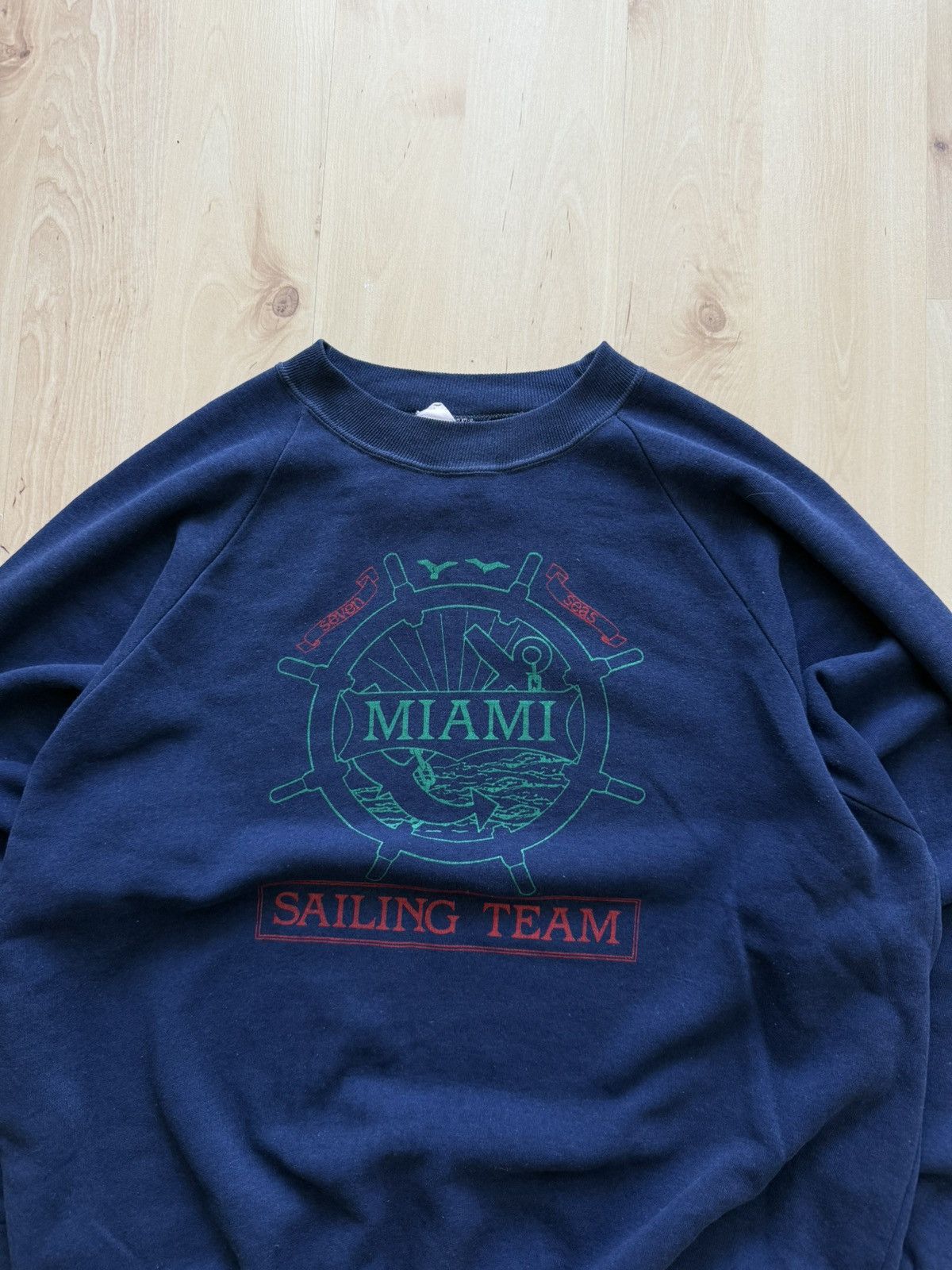 Vintage 70’s Miami Sailing team yacht boxy retro sweatshirt vintage Size US L / EU 52-54 / 3 - 3 Thumbnail