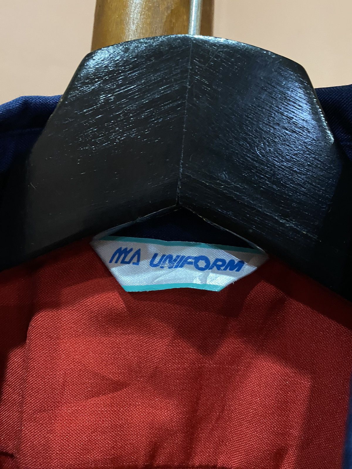 Japanese Brand × Vintage Vintage Mitsubishi Shoji Sekiyu Red and Blue Work Shirt Size US S / EU 44-46 / 1 - 4 Thumbnail