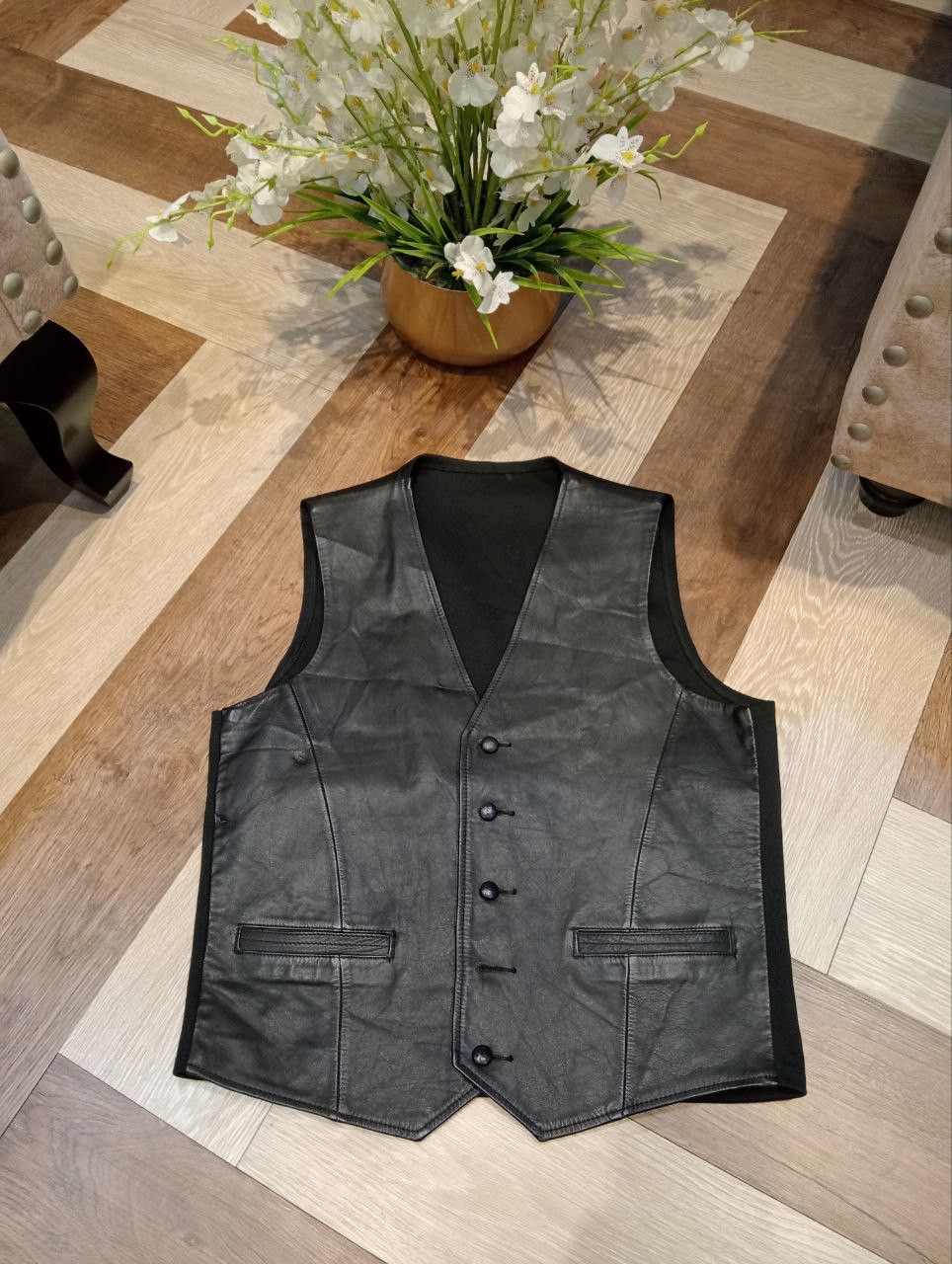 Leather JAPANESE COWHIDE LEATHER VEST JACKET Size US S / EU 44-46 / 1 - 1 Thumbnail