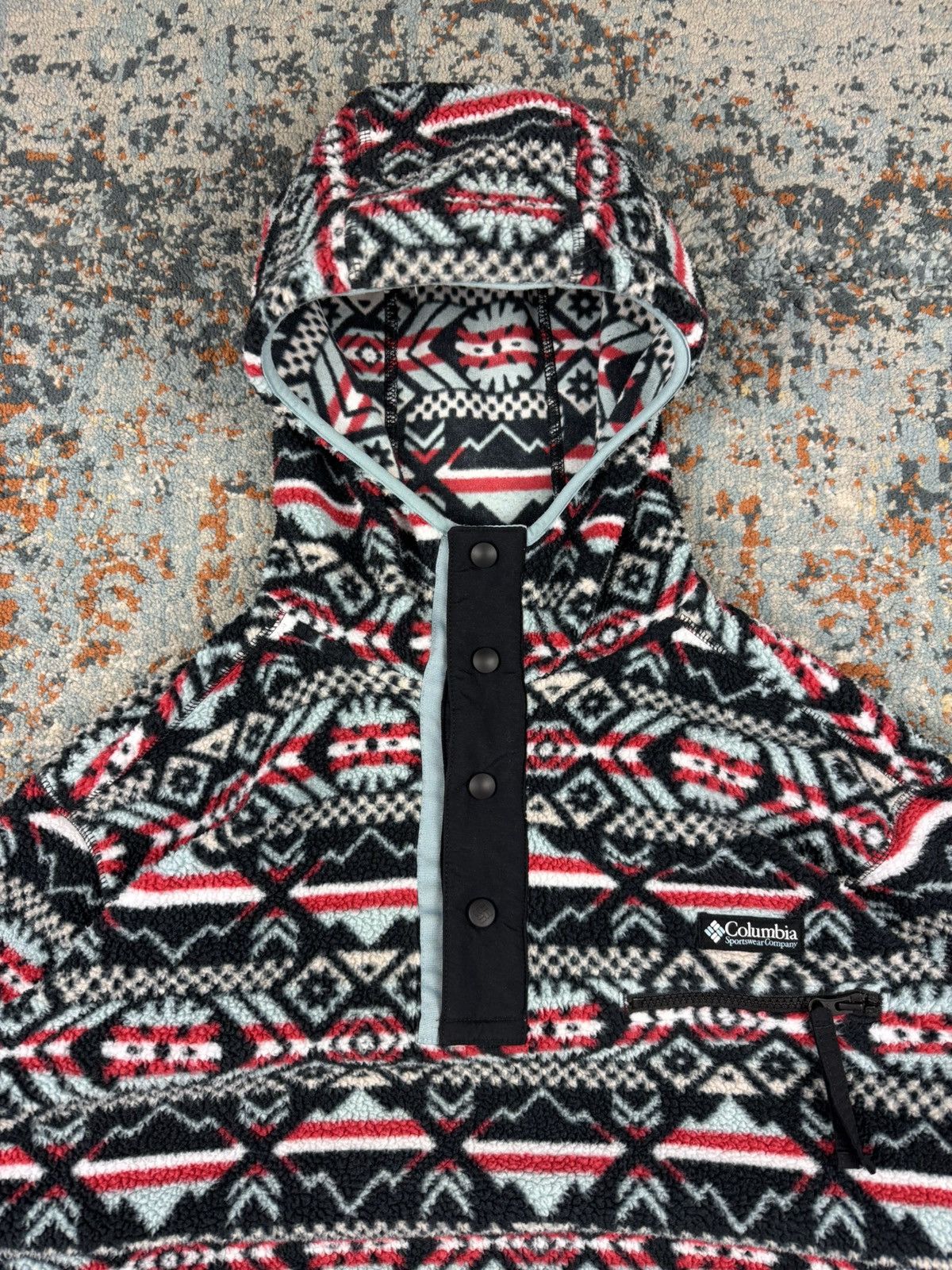 Columbia × Vintage Vintage Y2K Columbia Sherpa hoodie Navaho print gorpcore Size US M / EU 48-50 / 2 - 5 Thumbnail