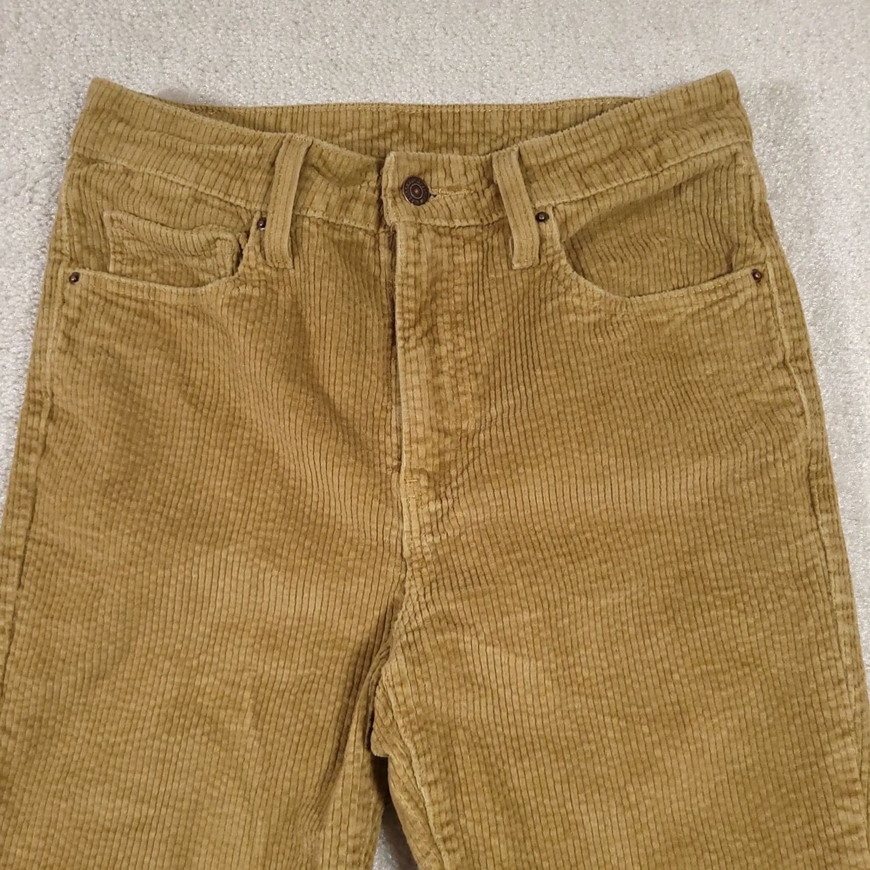 Levi's Levi's Skinny Corduroy Jeans Pants Women's 29X30 Golden Brown Mid-Rise Jeans Womens Regular 29 Brown Solid Retro College Denim Stretch Inseam 30 Size 29" - 3 Thumbnail