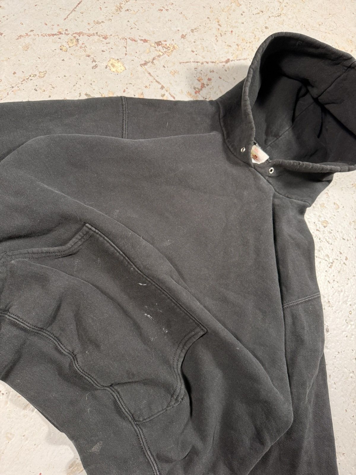 Fruit Of The Loom Vintage Fruit Of the Look Faded Black Blank Classic Hoodie Size US L / EU 52-54 / 3 - 2 Thumbnail