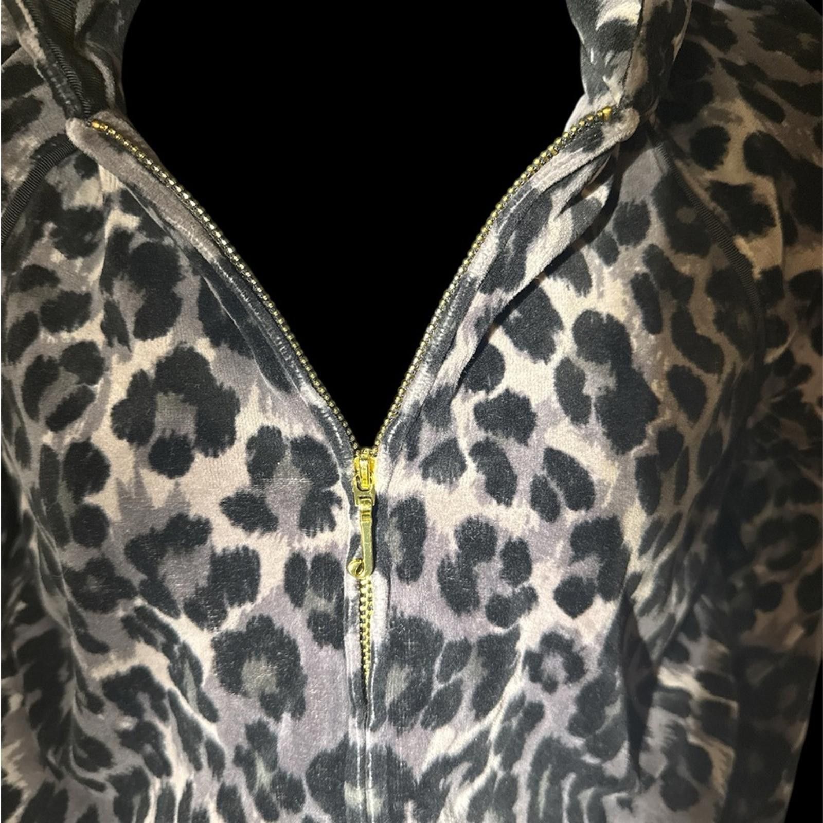 Juicy Couture Jeans Y2K vintage juicy couture black leopard jumpsuit velour M Size 32" / US 10 / IT 46 - 4 Thumbnail