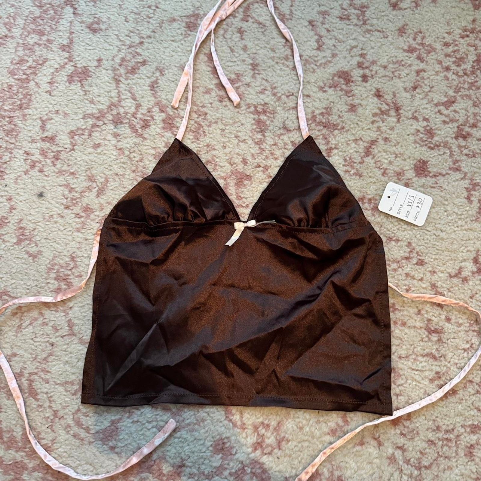 Other Enduring kairos brown and pink silk backless halter Size XS / US 0-2 / IT 36-38 - 4 Thumbnail