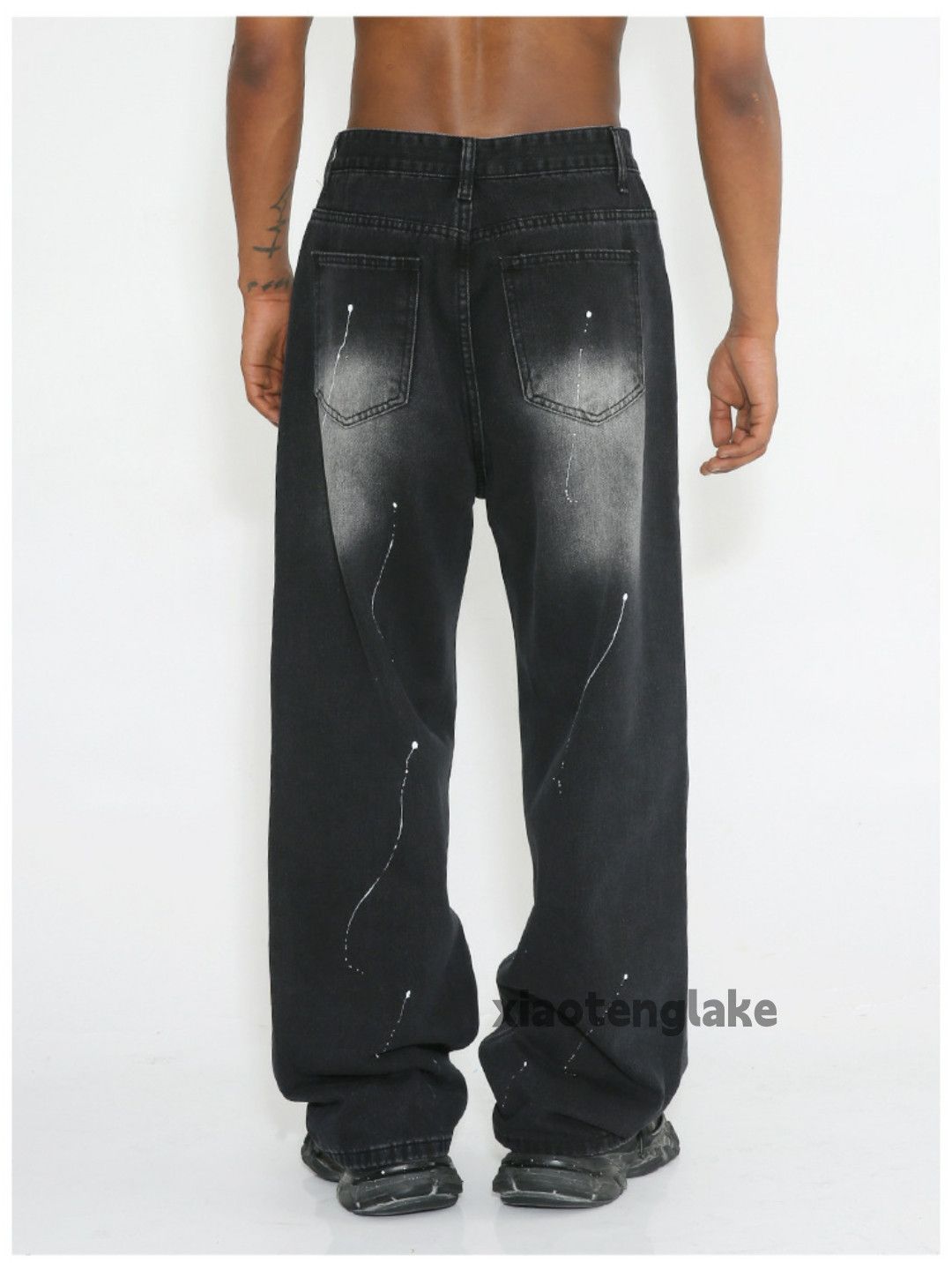 Jean × Vintage washed faded loose baggy skate baggy paint jeans Size US 32 / EU 48 - 5 Thumbnail
