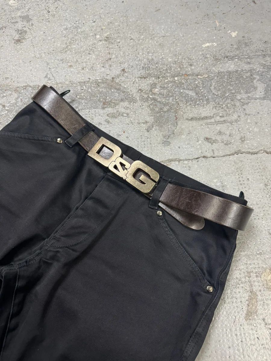 Designer × Dolce & Gabbana × Vintage AW2007 Dolce & Gabbana Brown « D&G » Buckle Leather Belt Size ONE SIZE - 1 Thumbnail