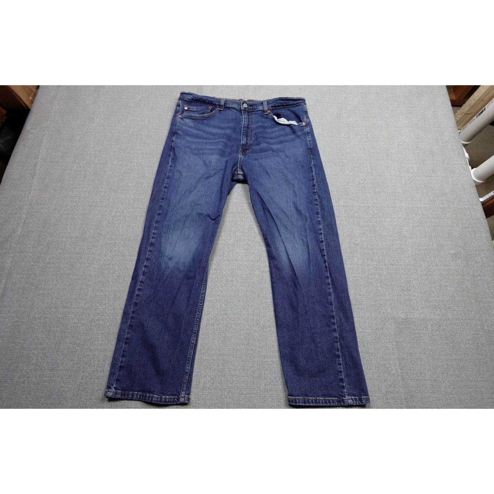 Levi's Levi's 505 Jeans Mens 38x30 Denim Blue Dark Wash 5-Pocket Relaxed Straight Zipper Belt Loops Cotton Blend Jeans Mens Regular Size US 38 / EU 54 - 2 Thumbnail