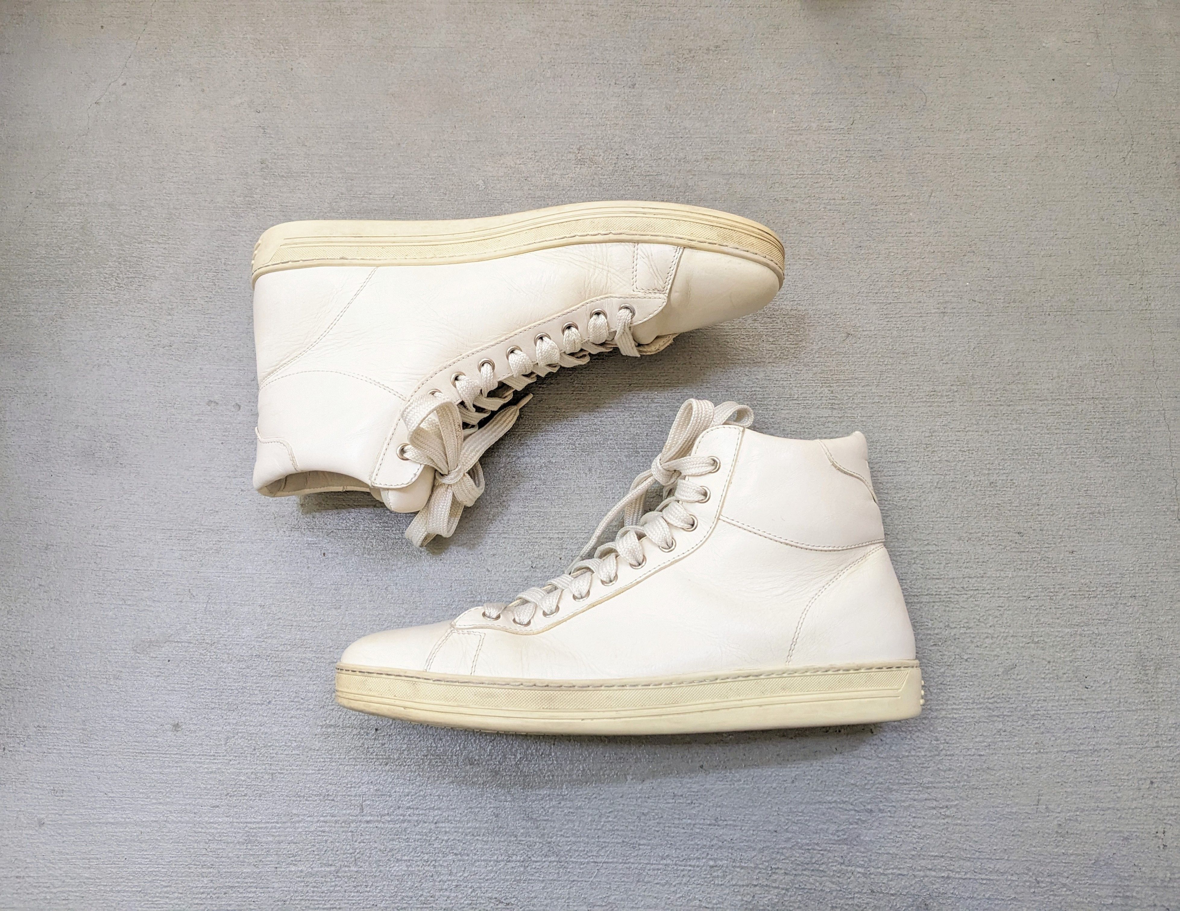 image of Tom Ford Russel Sneakers White Leather High Tops 12, Men's