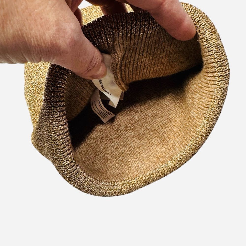 Anthropologie NWT New Anthropologie Sparkle Gold Beanie Hat Size ONE SIZE - 3 Thumbnail