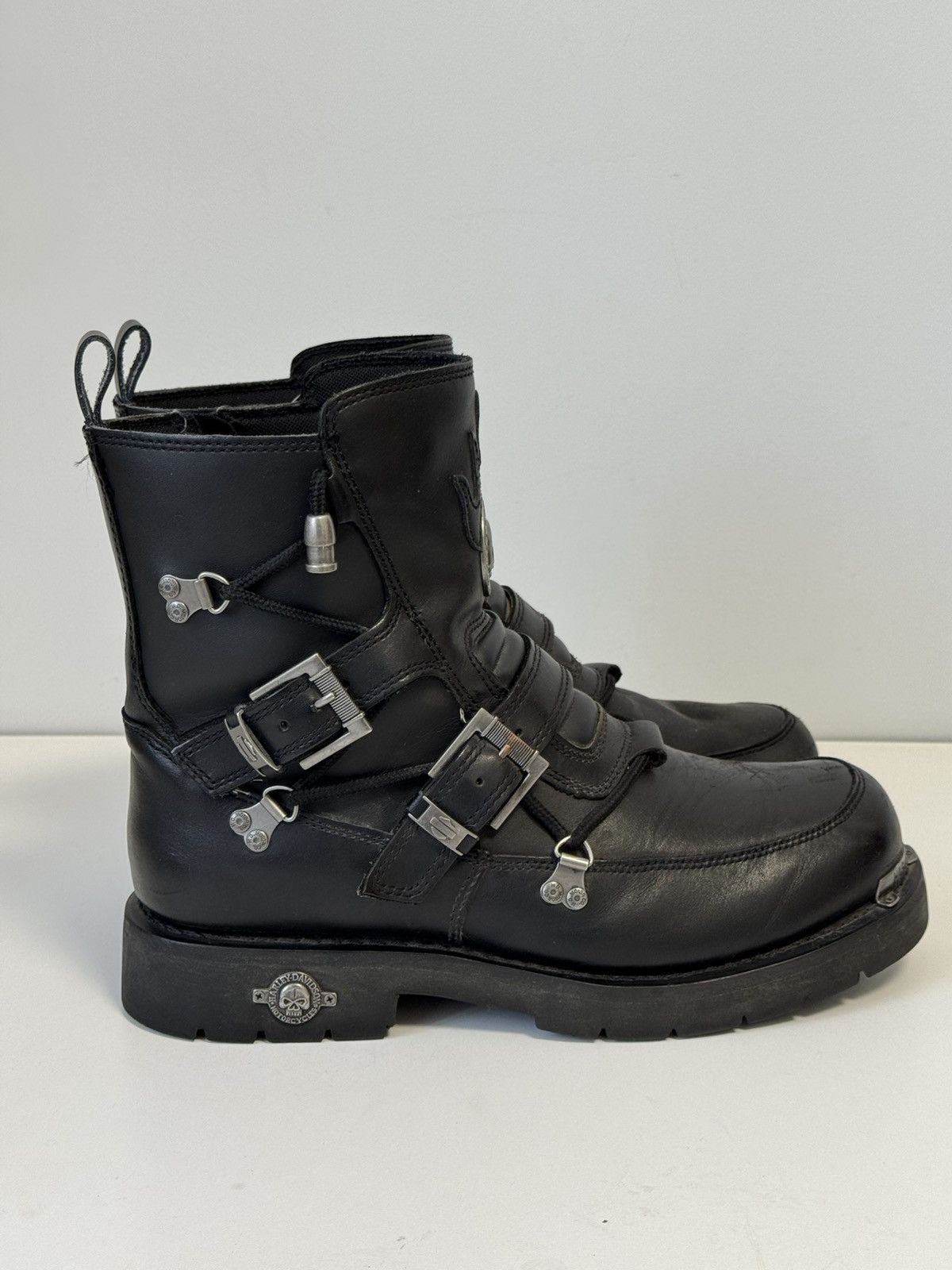 Harley Davidson Harley-Davidson D94167 Distortion Skull Leather Motorcycle Size US 13 / EU 46 - 8 Thumbnail