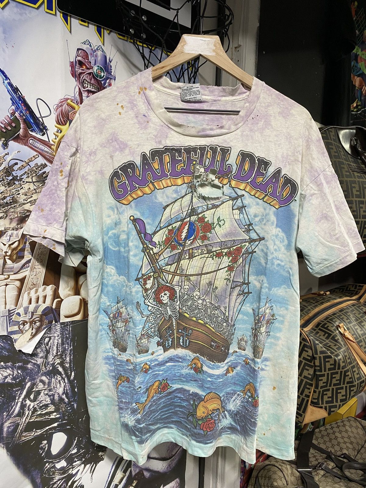Vintage Vintage 90’s Grateful Dead Tiedye Band T-Shirt Size Large Size US L / EU 52-54 / 3 - 1 Thumbnail