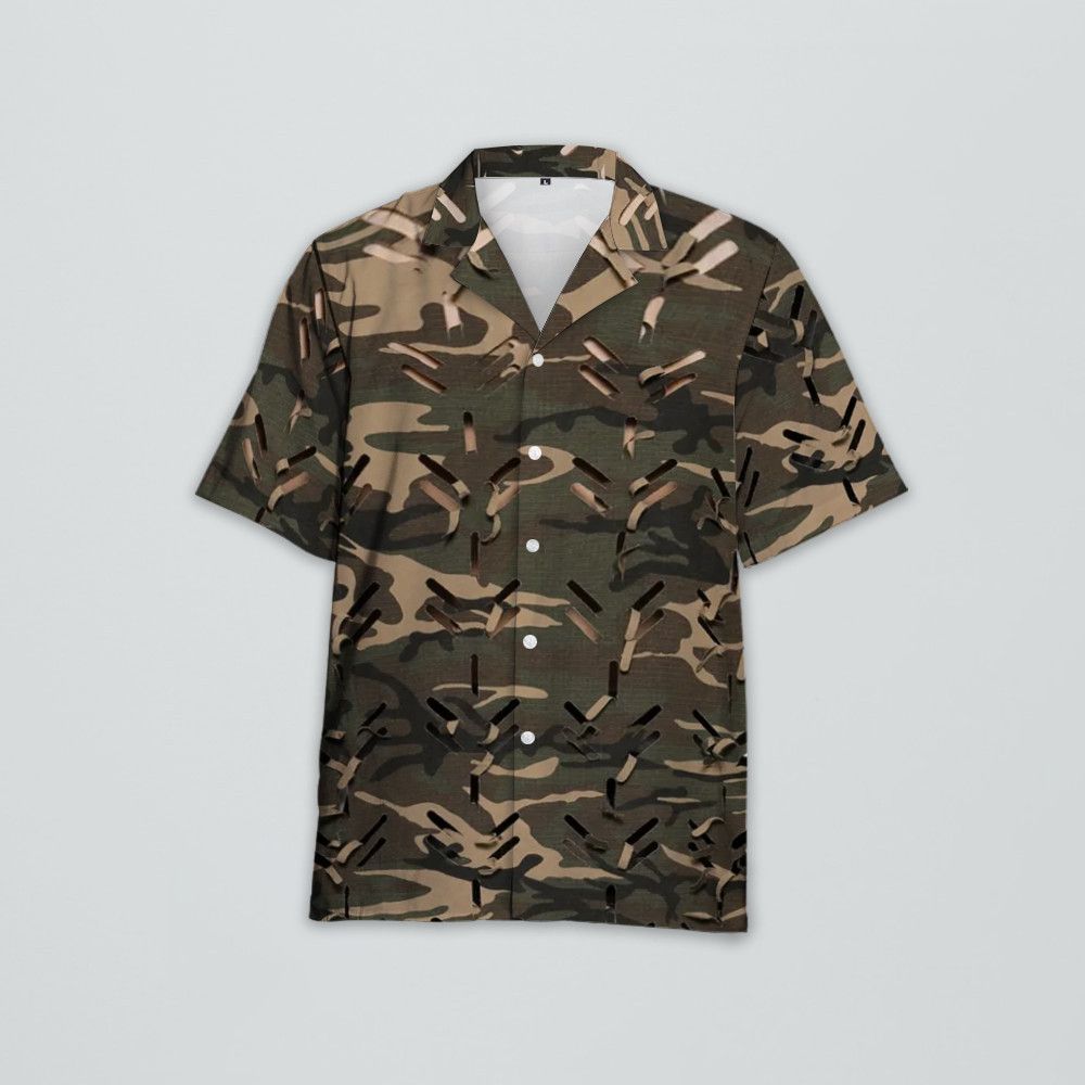 Designer Laser-Slashed Short-Sleeve Statement Shirt Size US S / EU 44-46 / 1 - 1 Thumbnail
