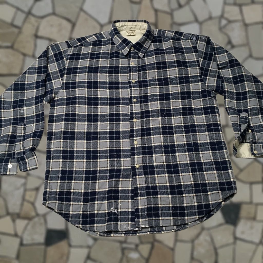 Bugle Boy VINTAGE Bugle Boy Shirt L Blue Plaid Long Sleeve with Pocket Size US L / EU 52-54 / 3 - 1 Thumbnail