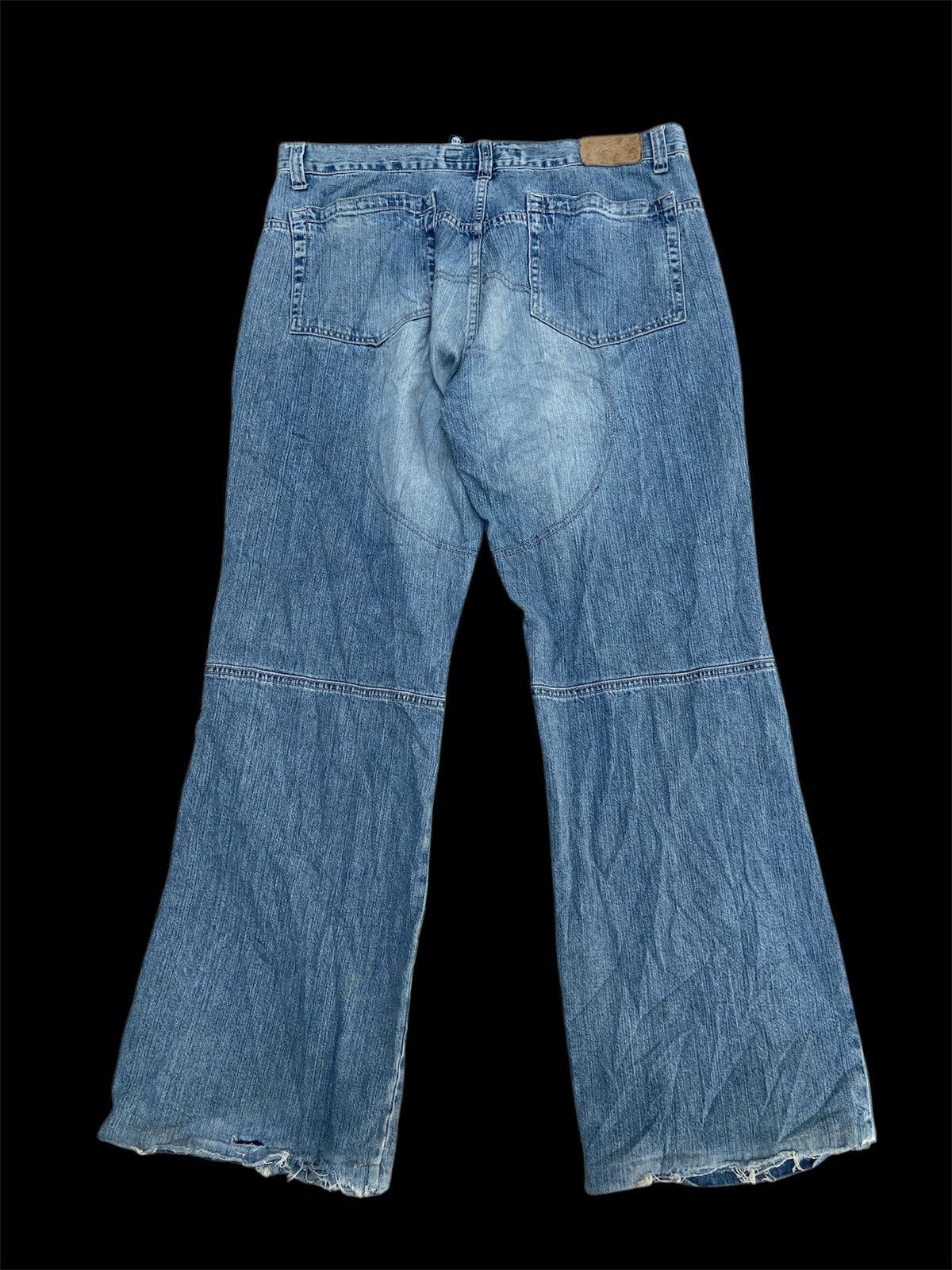 Hysteric Glamour × Japanese Brand × Vintage Flare Baggy Fishbone Denim Size US 37 - 2 Thumbnail