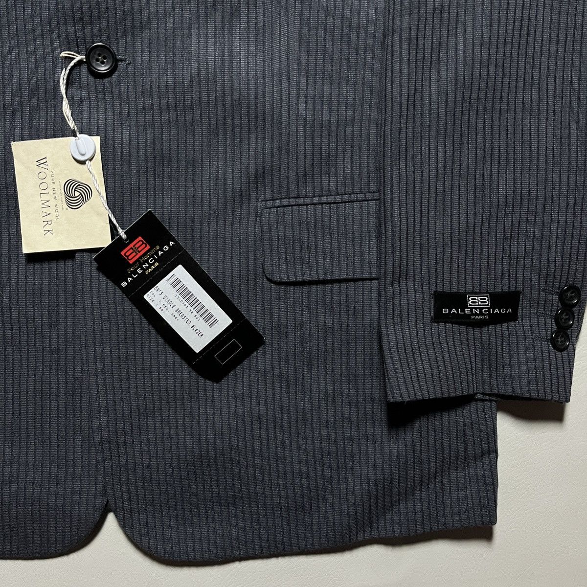 Balenciaga Balenciaga Pinstripe Wool Blazer Size 50L - 2 Thumbnail