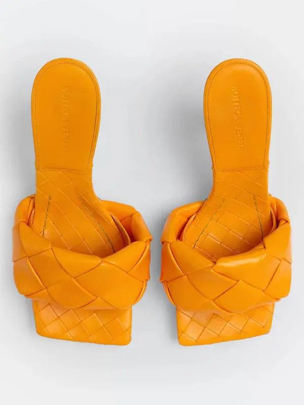 Bottega Veneta o1n1vont0125 Lido Mules in Tangerine Size US 12 / IT 42 - 4 Thumbnail
