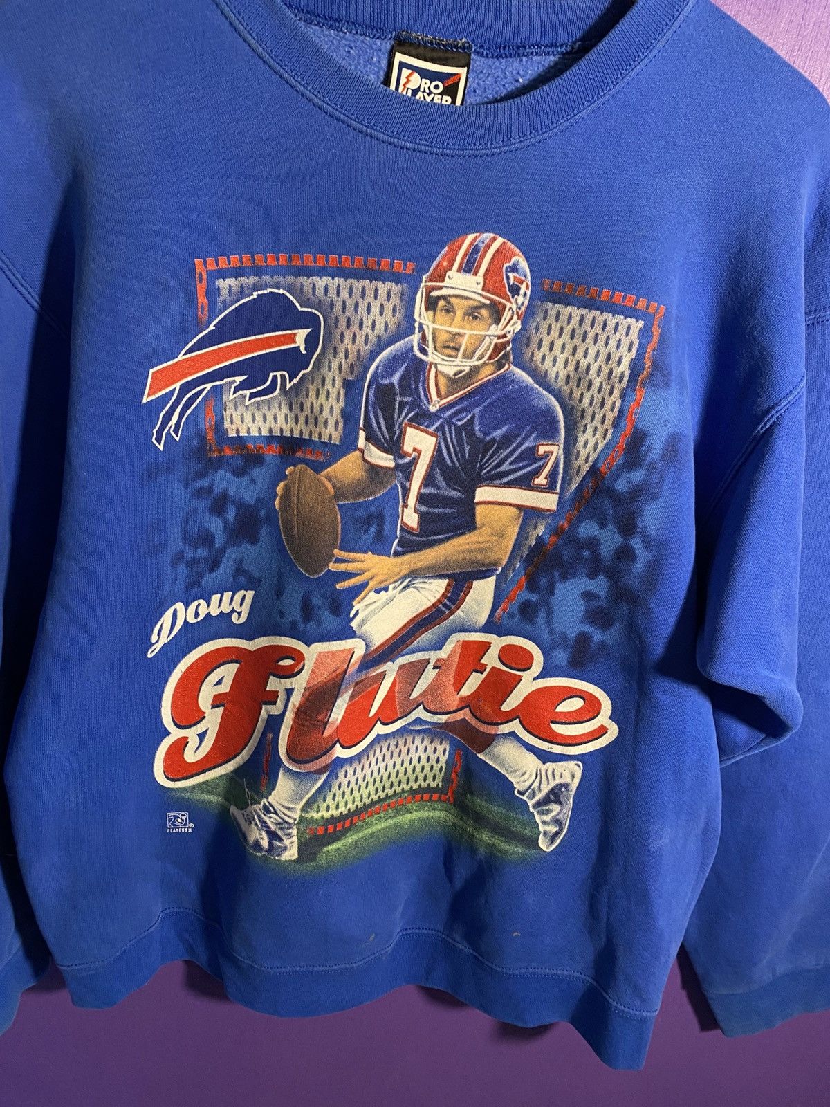 NFL × Pro Player × Vintage Vintage 90s Pro player Buffalo bills Doug flutie crewneck Size US L / EU 52-54 / 3 - 3 Thumbnail