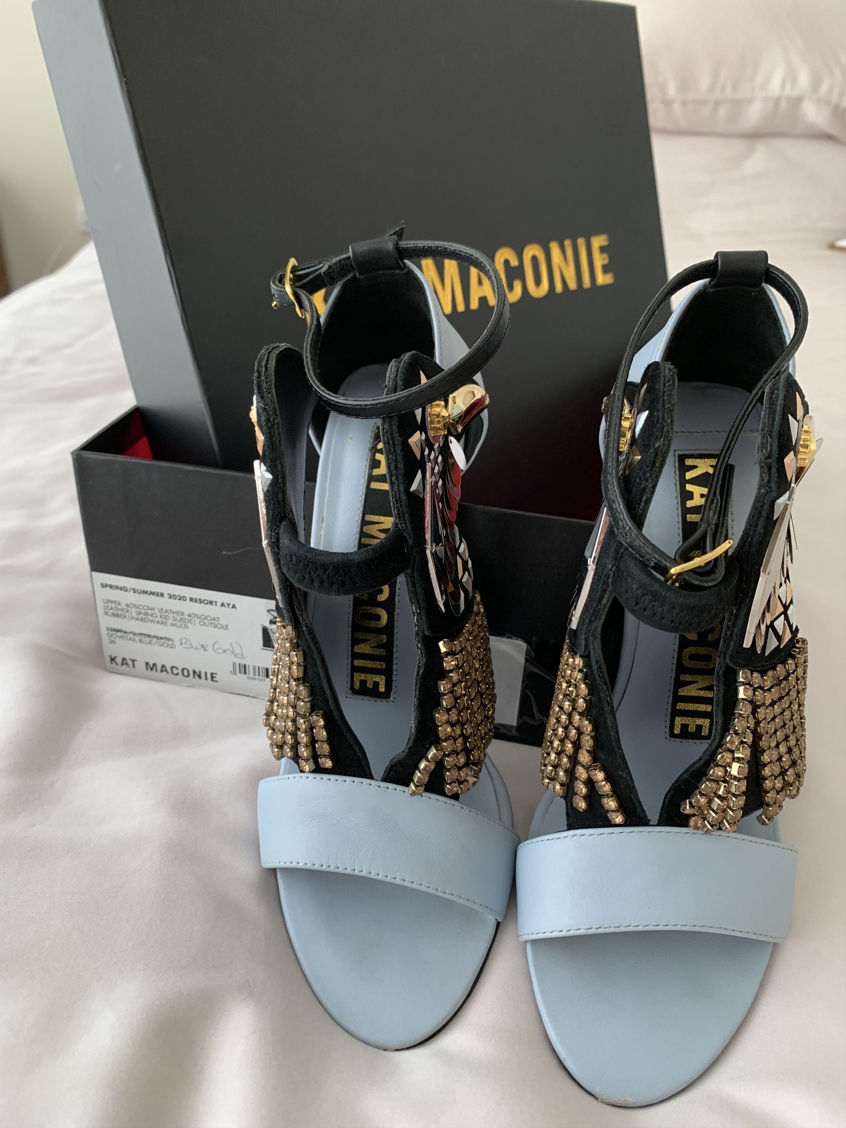 Other Kat Maconie Resort Aya Embellished Block Heel Shoes Size 5 Size US 5 / IT 35 - 10 Thumbnail
