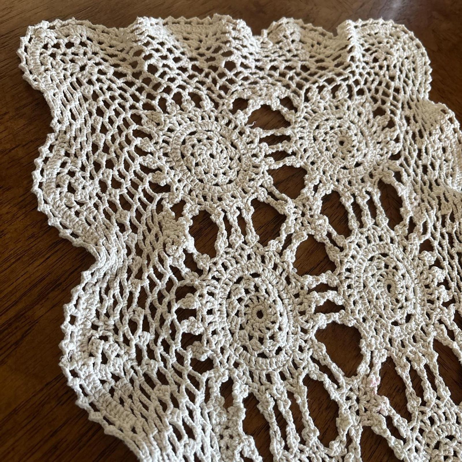 Other Vintage Doily Crochet Scarf Cottagecore Dainty Feminine Size ONE SIZE - 6 Thumbnail