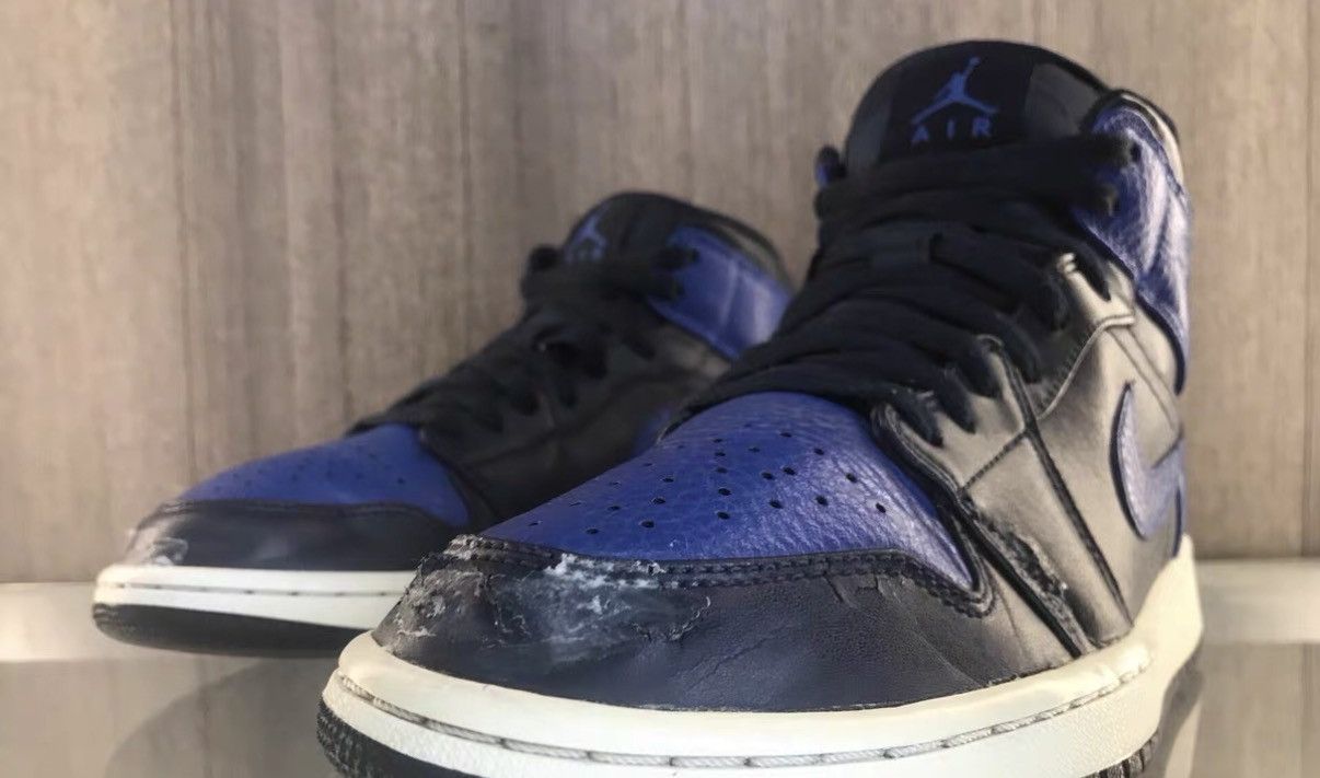 Nike Nike AJ1 Mid Black & Blue J16 Size US 8.5 / EU 41-42 - 3 Thumbnail