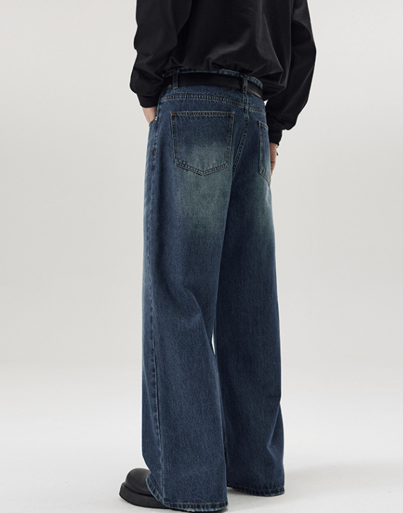 Japanese Brand × Jean Washed loose straight-leg wide-leg jeans Size US 32 / EU 48 - 4 Thumbnail