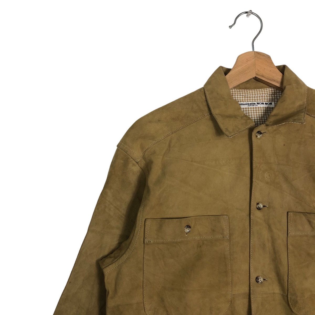 Issey Miyake 🔥90’s Vintage Suede Leather Jacket Mademoiselle NON NON Size US M / EU 48-50 / 2 - 7 Thumbnail