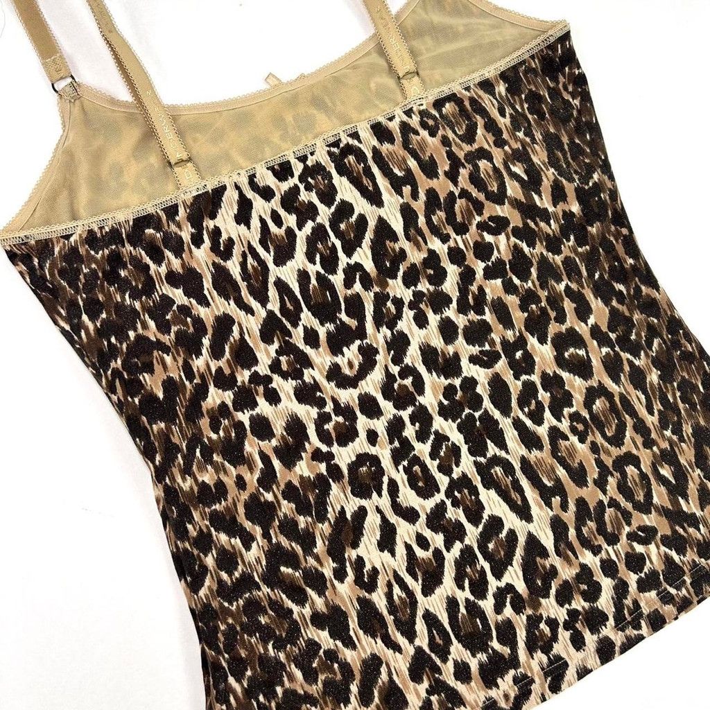 Dolce & Gabbana y2k D&G brown leopard print cami with gold shimmer Size S / US 4 / IT 40 - 4 Thumbnail
