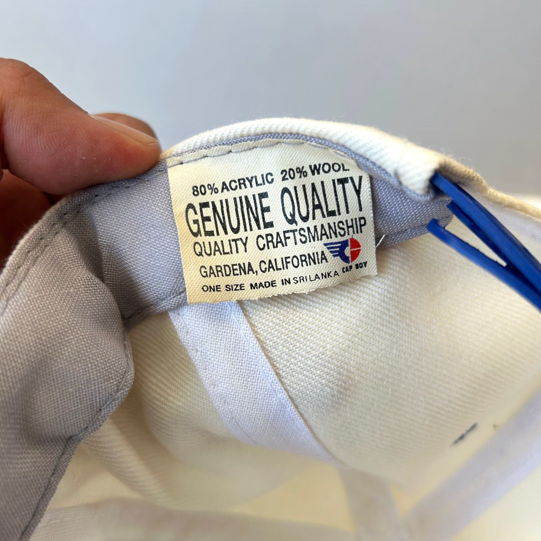Vintage VINTAGE Cap Boy Twill Snapback Hat One Size Blue Beige 90s Classic Countries Casual Unisex Adults Adjustable Wool Polyester Hat Size ONE SIZE - 7 Thumbnail