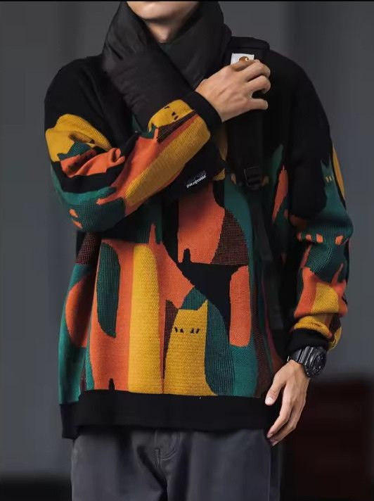 Japanese Brand × Vintage Retro Knitted Round Neck Sweater Size US XL / EU 56 / 4 - 4 Thumbnail