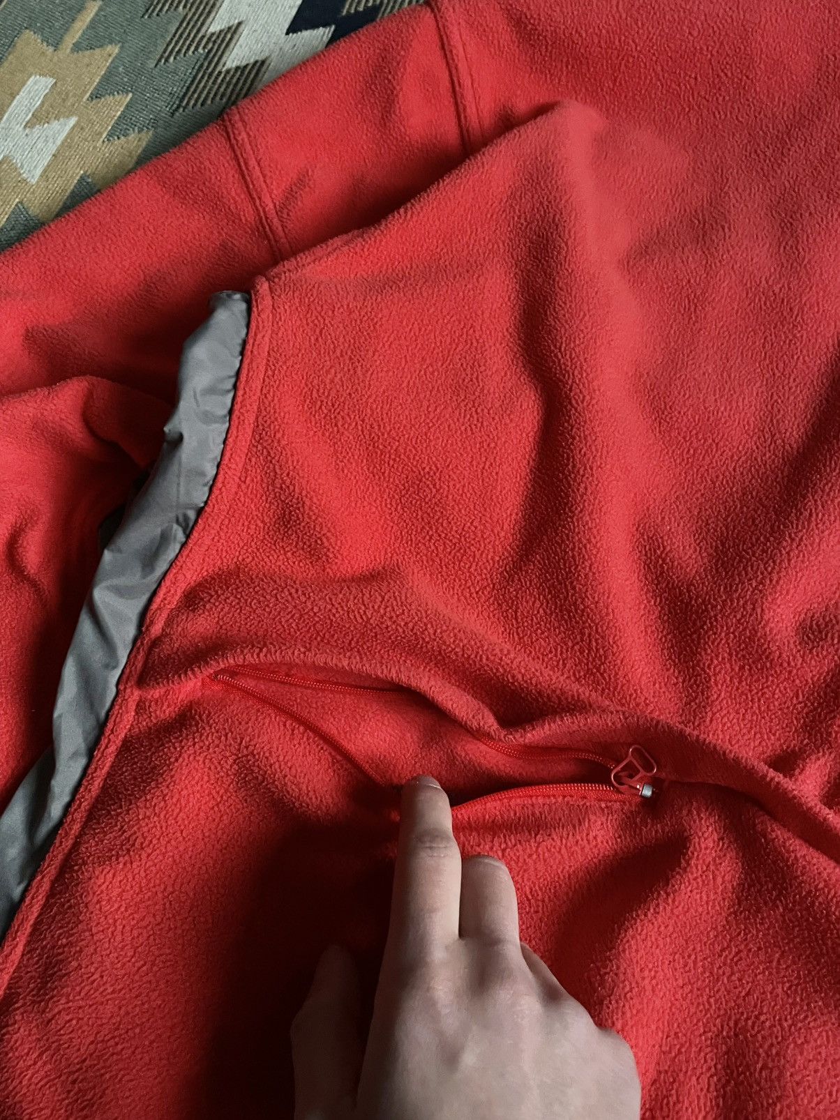 Vintage Vintage Adidas 3stripes Nylon Fleece Jacket Size US M / EU 48-50 / 2 - 9 Thumbnail