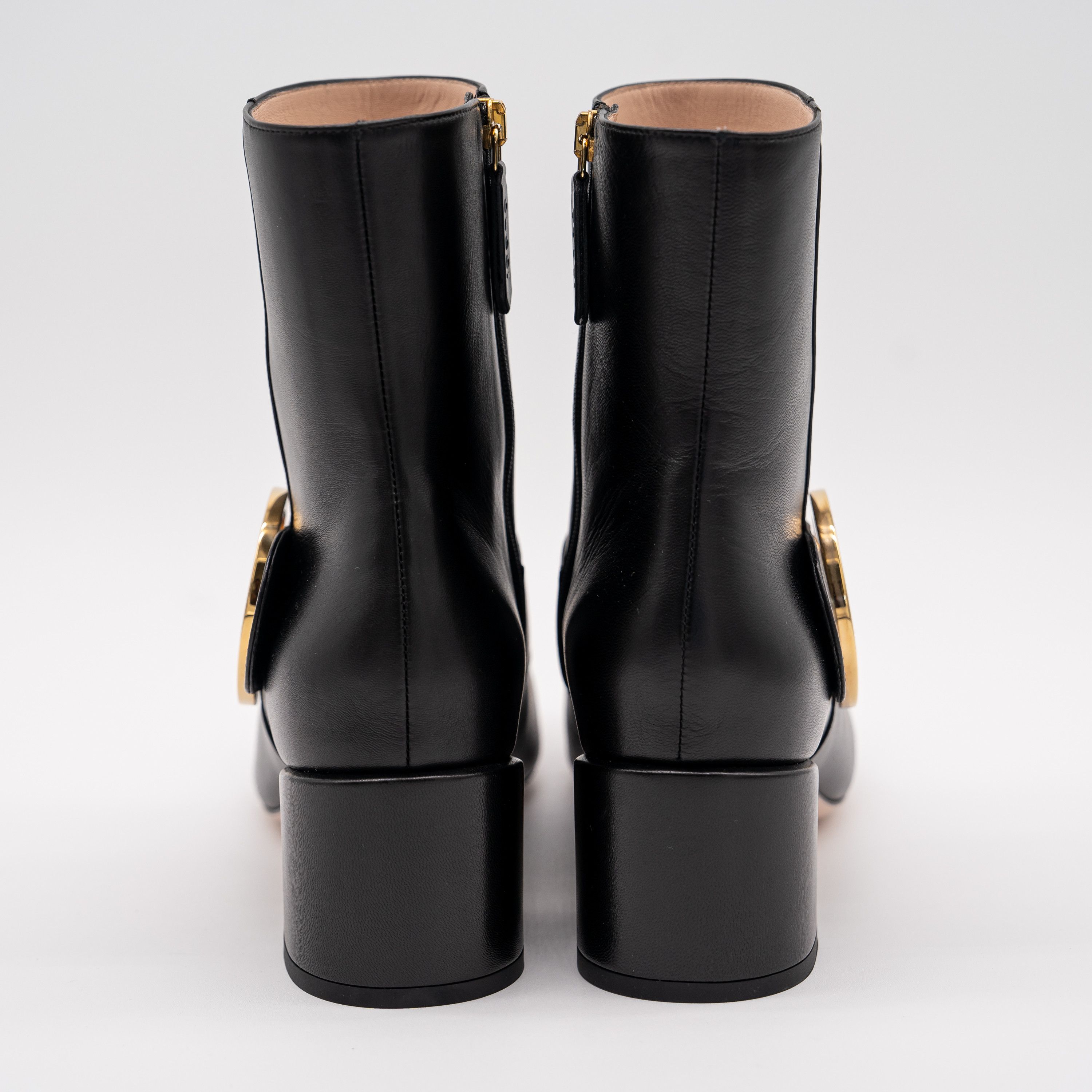Gucci 41G 11 US Gucci GG Blondie Black Leather Ankle Boots Gold Size US 11 / IT 41 - 5 Thumbnail