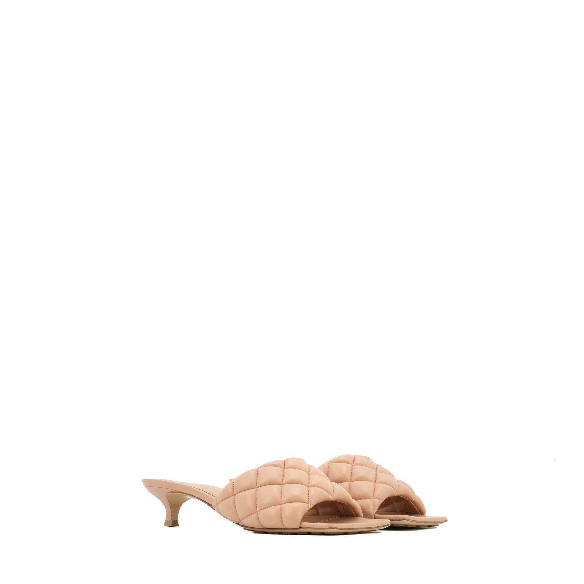 Bottega Veneta BOTTEGA VENETA - Bottega Veneta heeled sandals in beige quilted leather (T37) Size US 6 / IT 36 - 1 Thumbnail