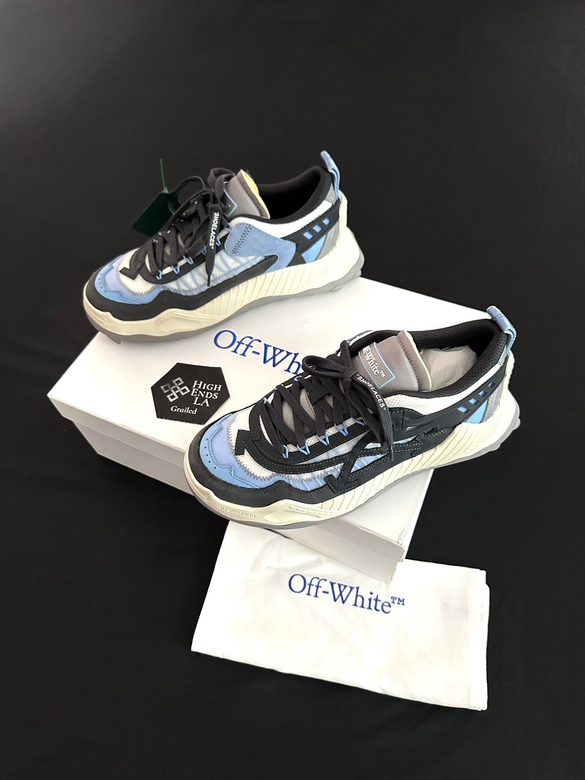 Pre-owned Off-white Grey Blue Odsy 1000 Sneakers In Dark Grey