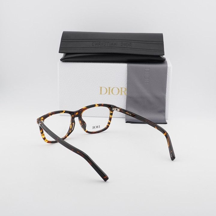 Dior Dior DIORESSENTIALO S2F 2400 Eyeglasses Havana 54mm Square Size ONE SIZE - 10 Thumbnail