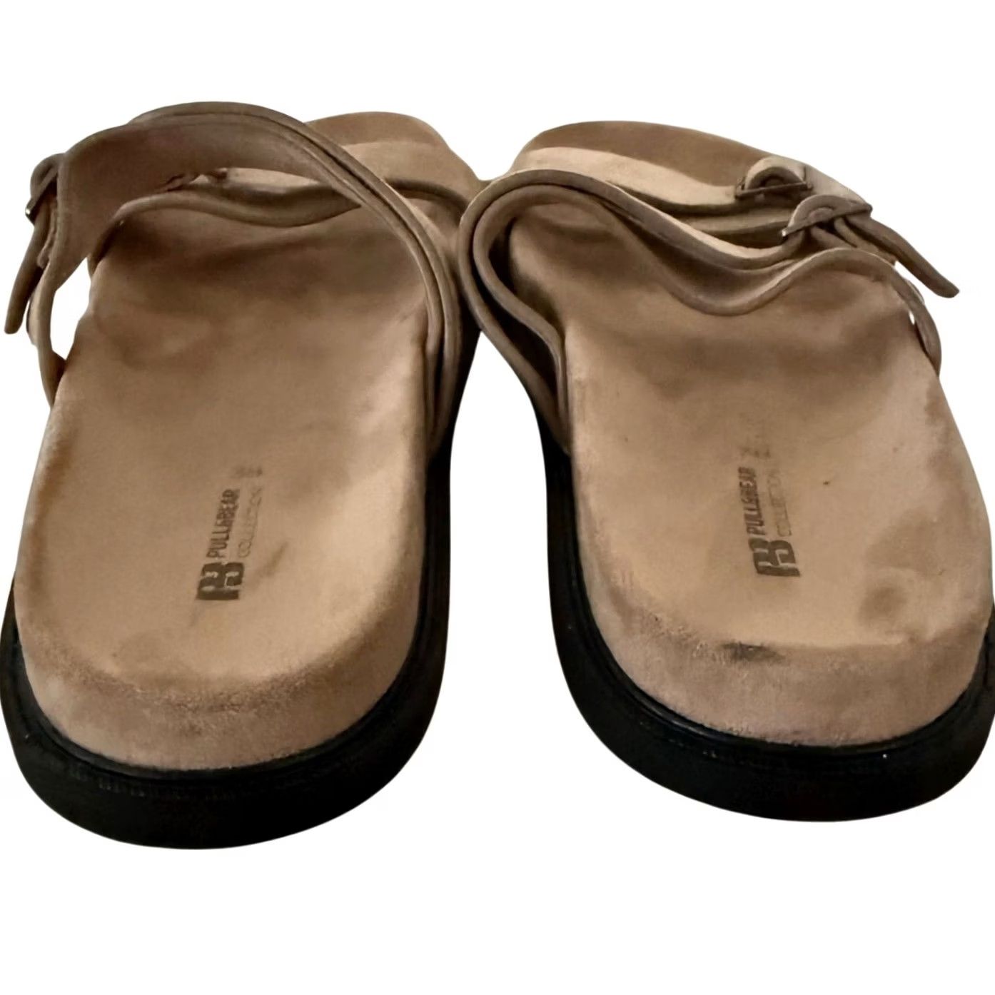 Vintage VINTAGE Pull & Bear Sandals Slip-On Tan Suede Buckle Double Strap US 7.5 / EU 38 Womens Size US 8 / IT 38 - 3 Thumbnail
