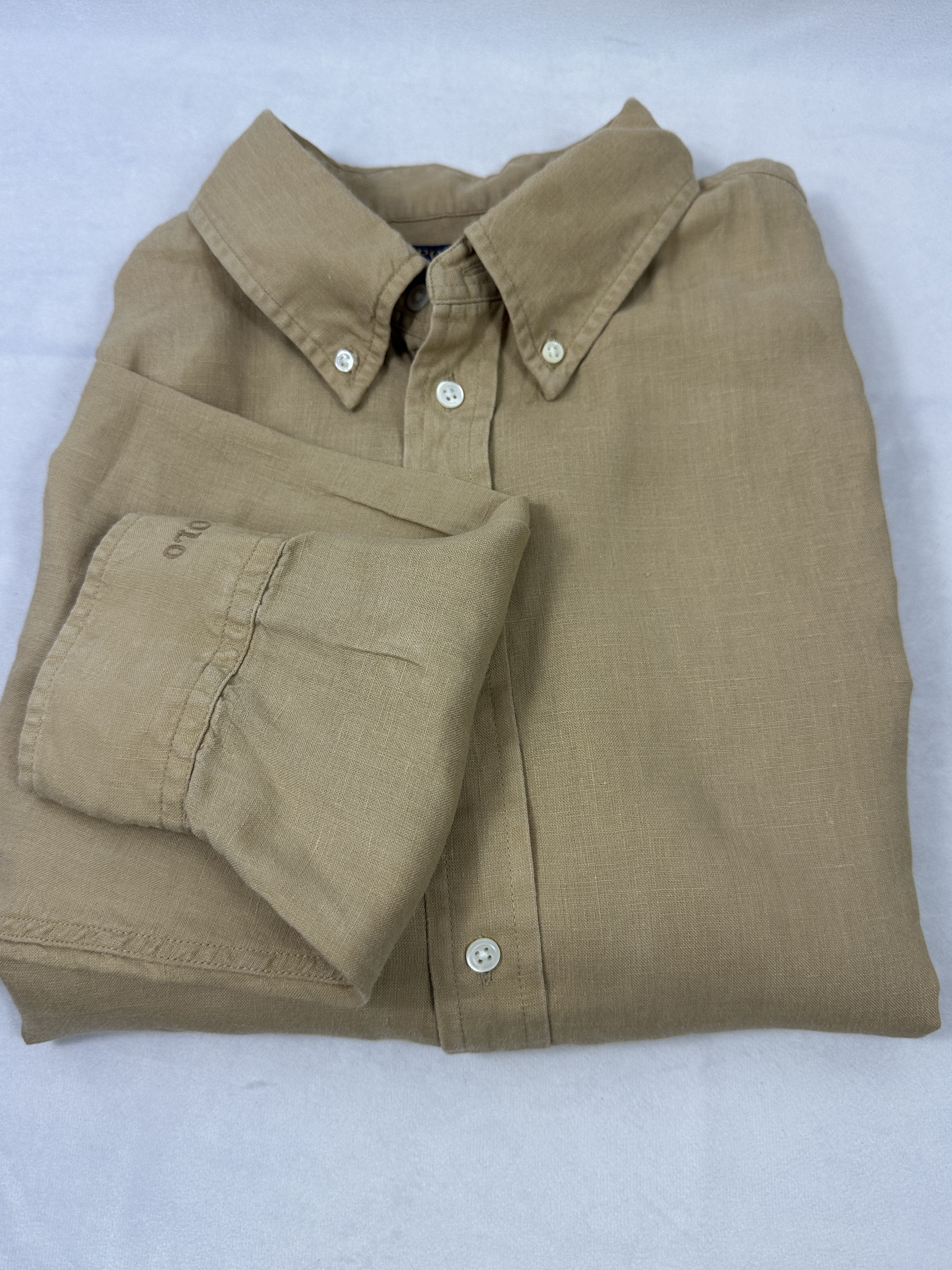 Polo Ralph Lauren Polo Ralph Lauren Mens Khaki Button Down Shirt XLTG Size US XL / EU 56 / 4 - 1 Thumbnail