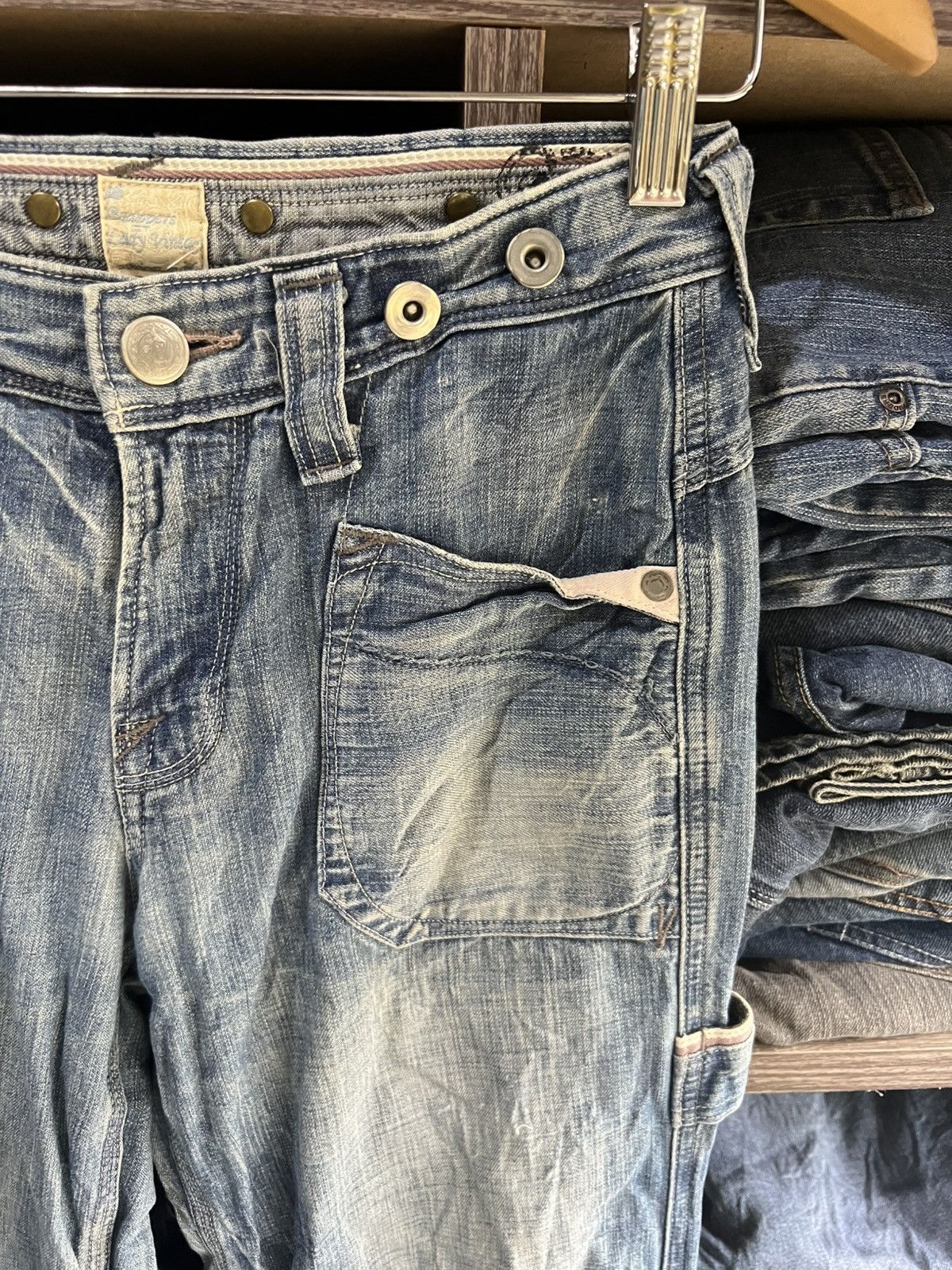 Japanese Brand 🔥Union Made Brappers Lady Vintage Flared Denim Size 27" / US 4 / IT 40 - 8 Thumbnail