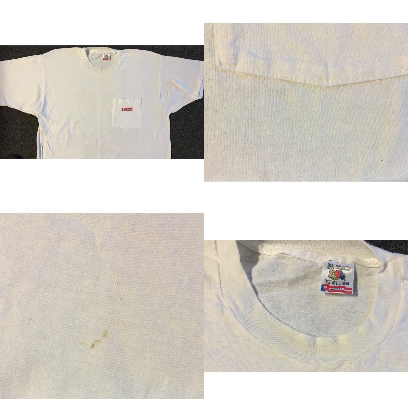 Marlboro VINTAGE Marlboro Shirt XL White 90s Cowboy Rodeo T-Shirt Men Short Sleeve USA 80s Grunge Biker Rock Smoke Retro Camels Single Stitch Size US XL / EU 56 / 4 - 8 Thumbnail