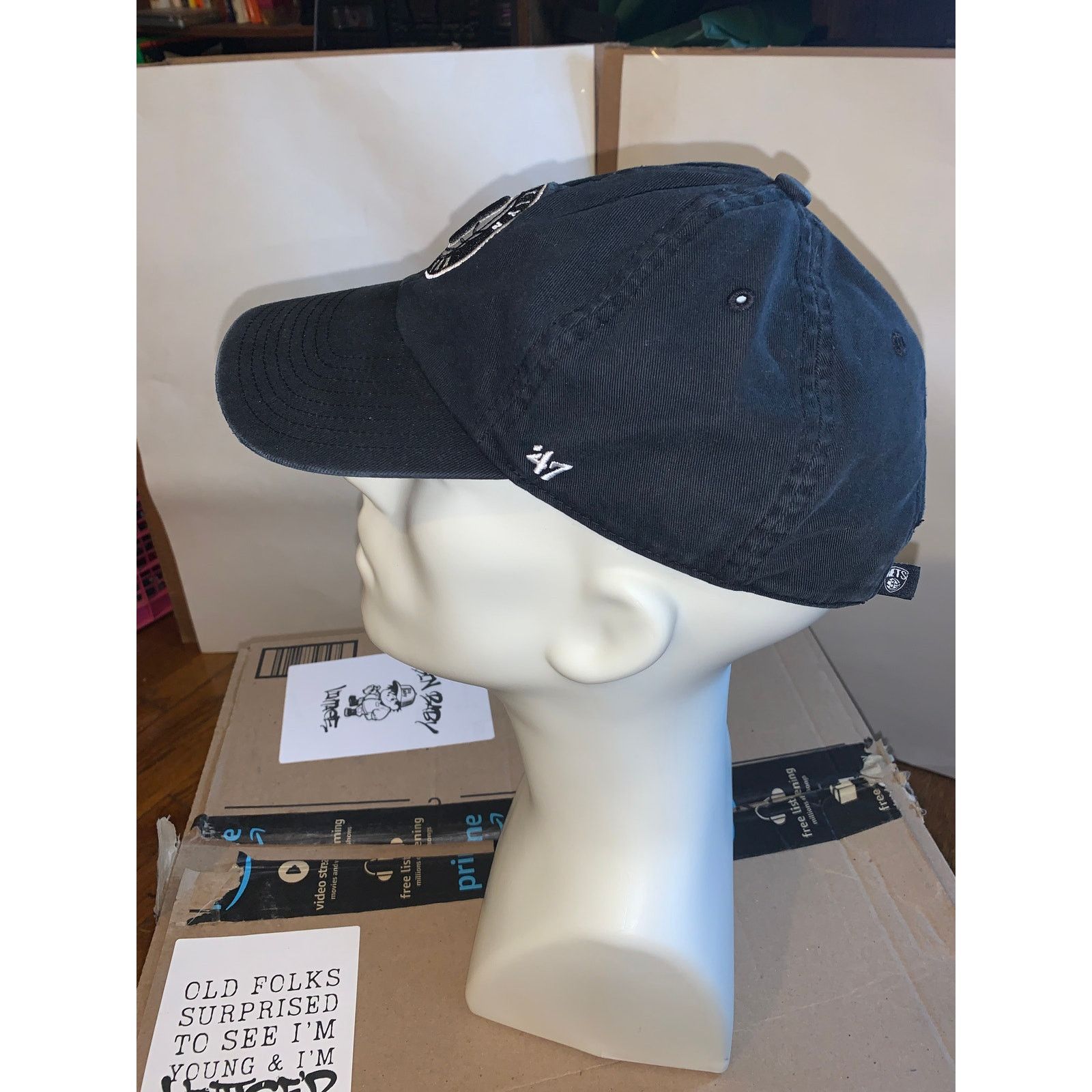 NBA Brooklyn Nets 47 Brand Dad Hat Black Adjustable NBA OSFA Size ONE SIZE - 5 Thumbnail