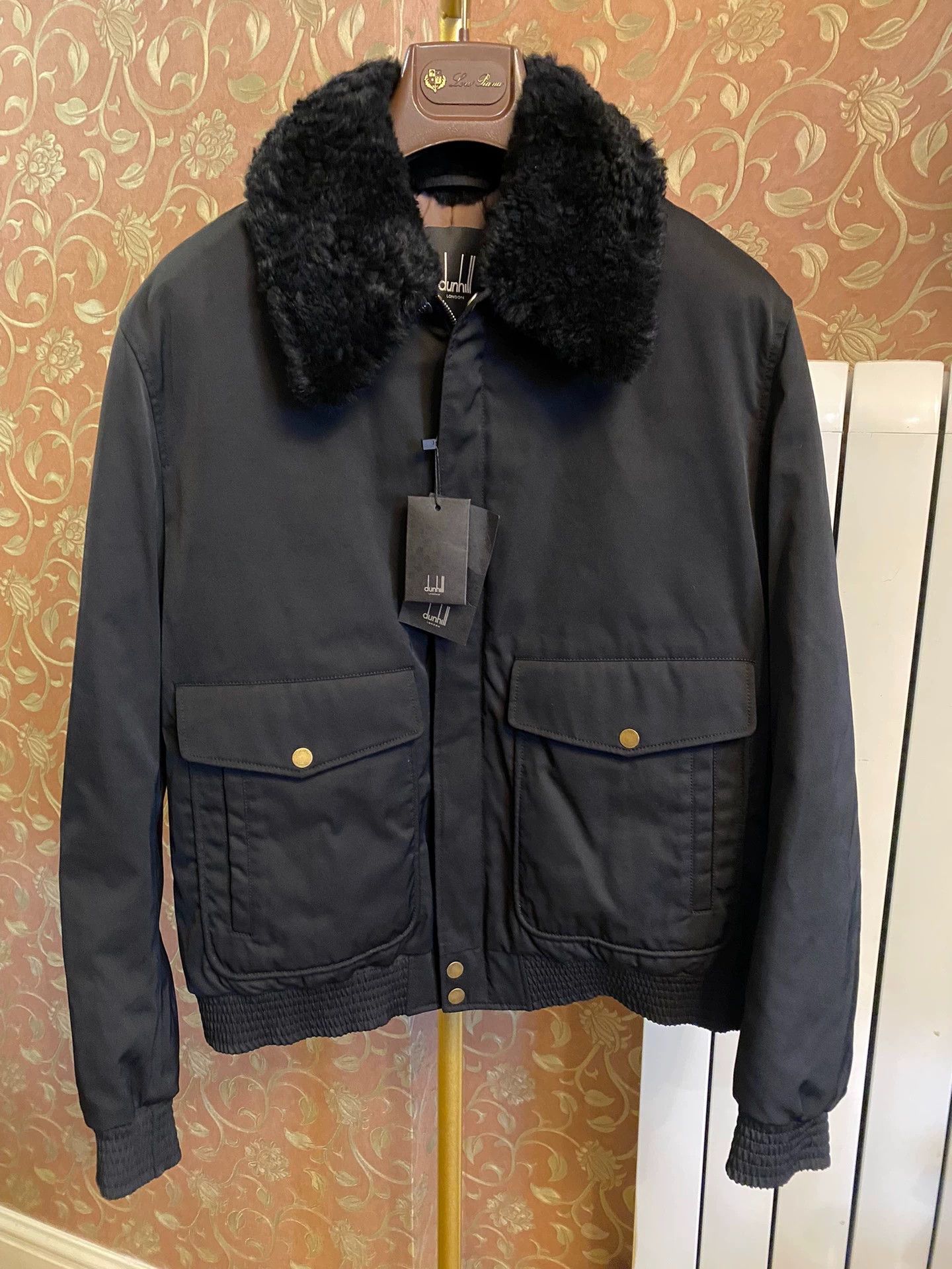 Alfred Dunhill dunhill 80% Goose Down Shearling Collar Bomber Jacket Italy Size US M / EU 48-50 / 2 - 1 Thumbnail