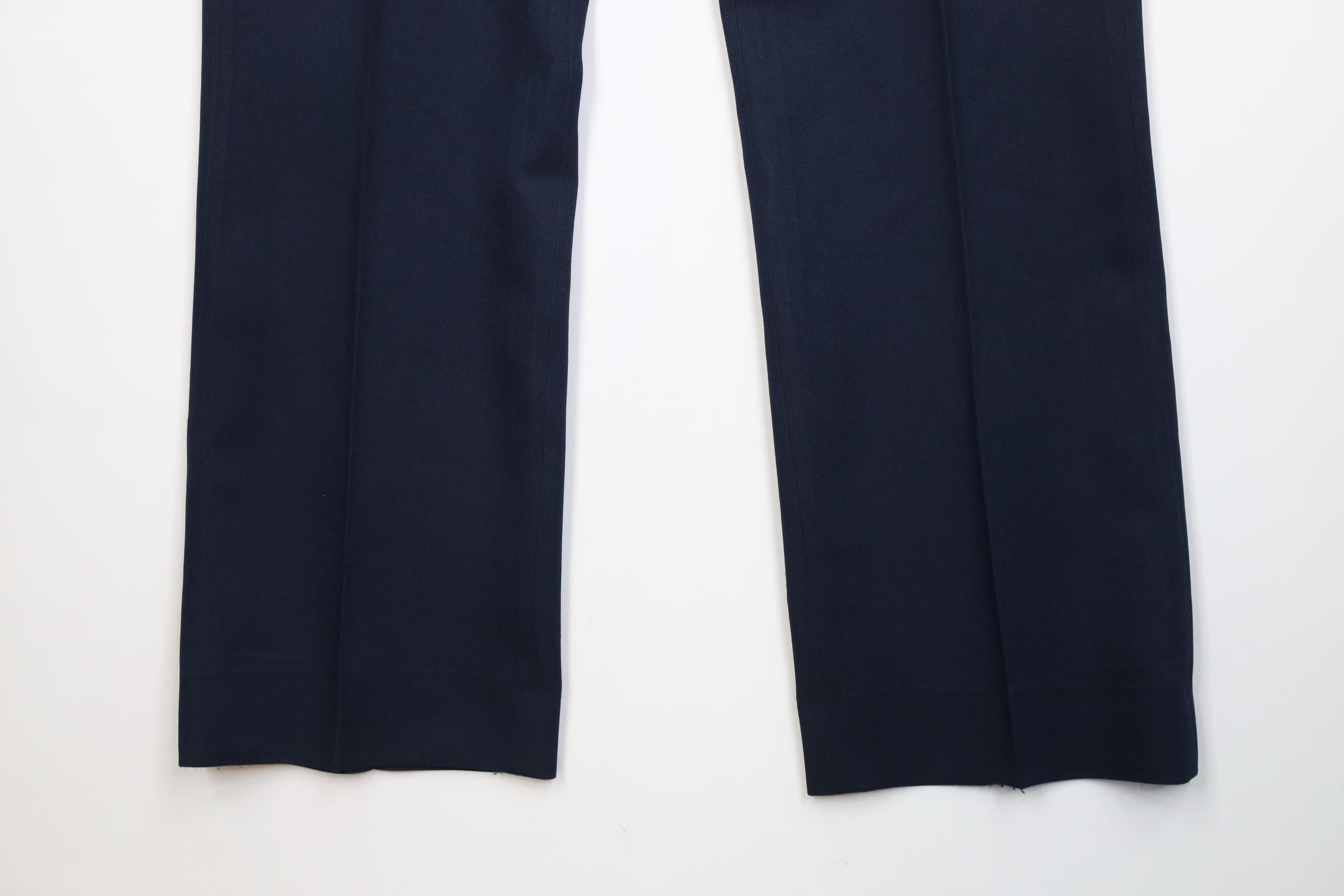 Vintage Vintage 70s Streetwear Wide Leg Chino Pants Navy Blue USA Size US 38 / EU 54 - 4 Thumbnail