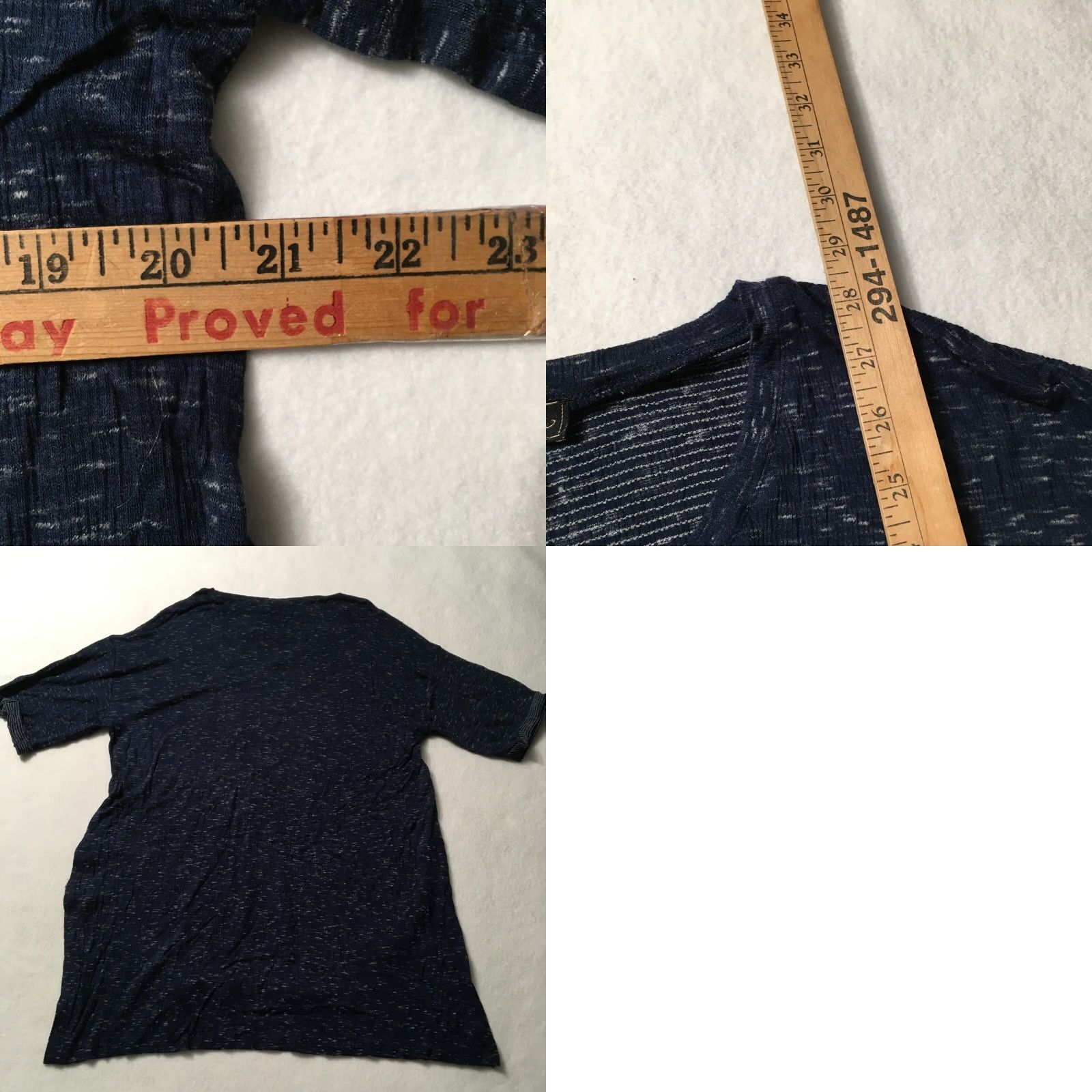 Vintage NWT DIANE GILMAN NAVY V-NECK BURNOUT TOP SZ M Navy V-Neck T-Shirt Womens Medium Size M / US 6-8 / IT 42-44 - 8 Thumbnail