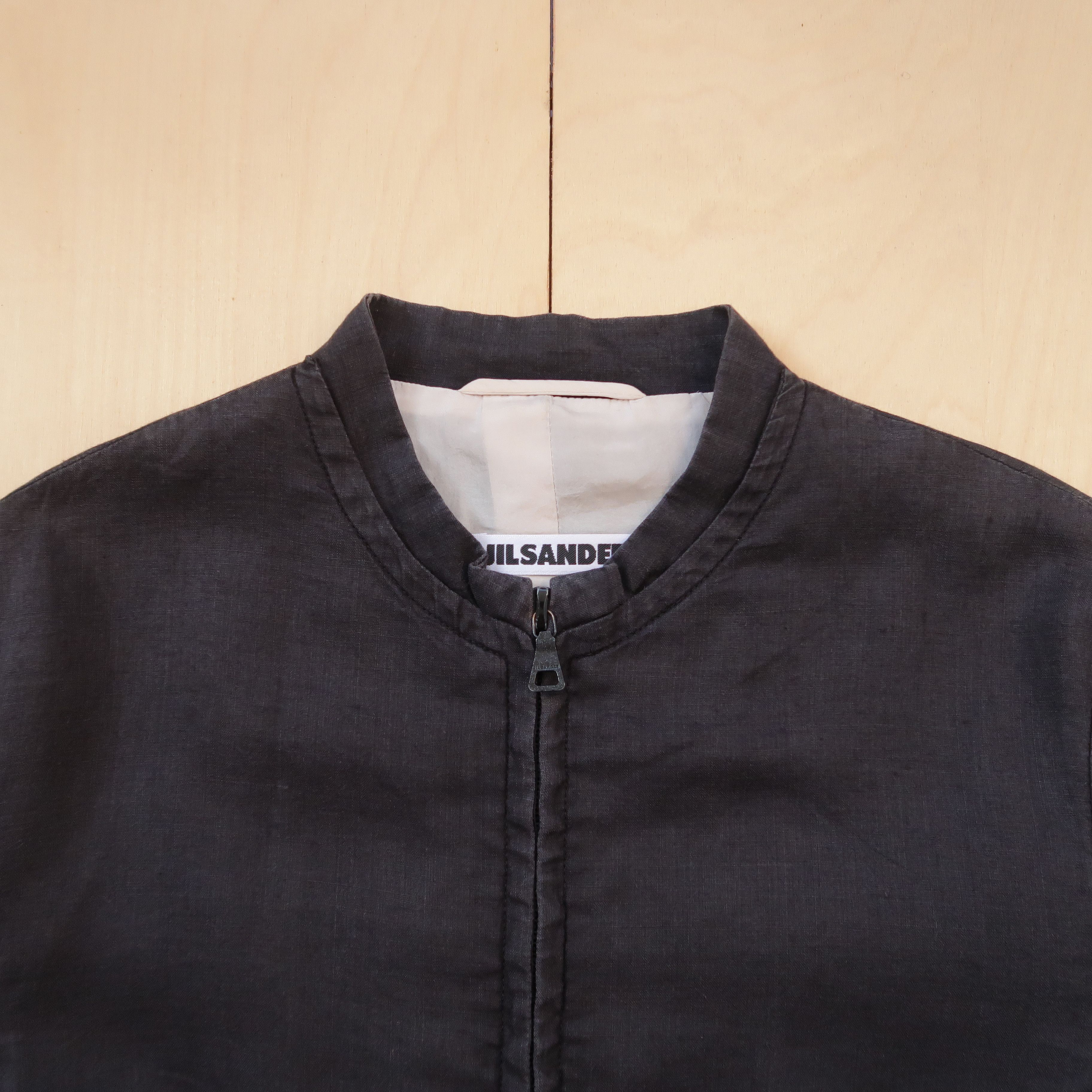 Jil Sander Jil Sander Faded Black Cropped Jacket Linen Size US S / EU 44-46 / 1 - 3 Thumbnail