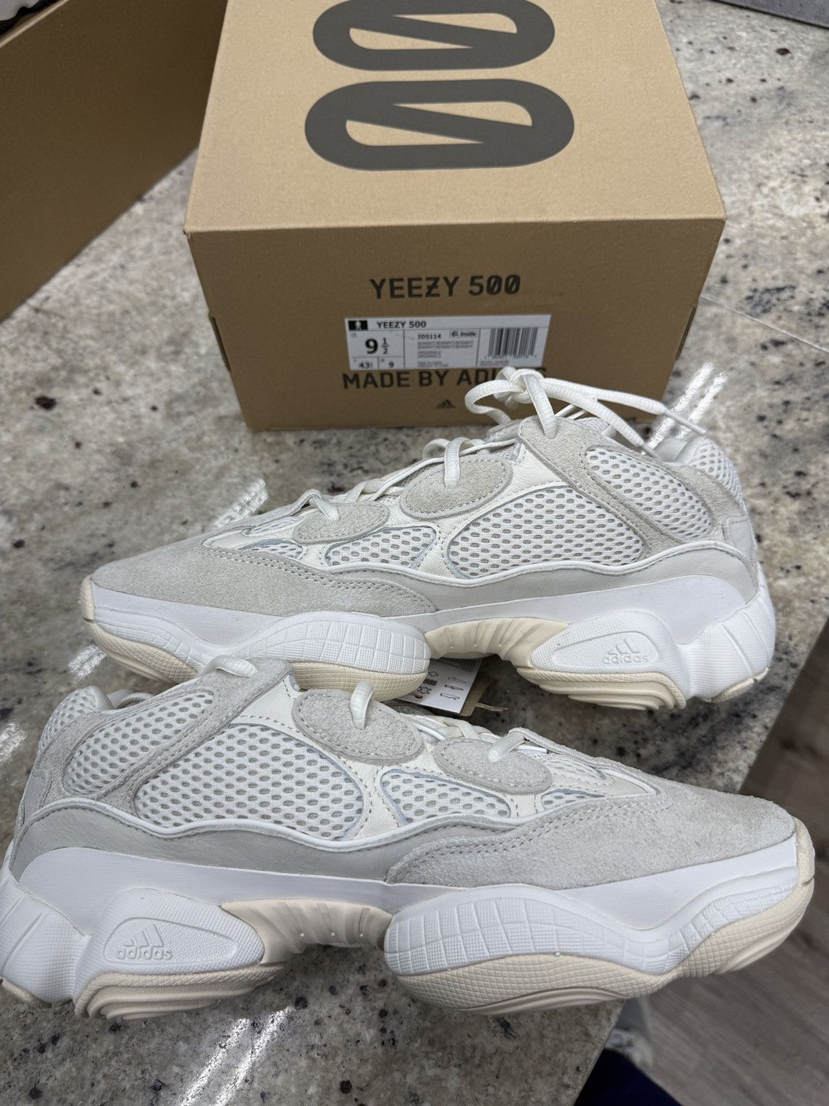 Yeezy Adidas Yeezy 500 Bone Whites (2023) Size US 9.5 / EU 42-43 - 2 Thumbnail