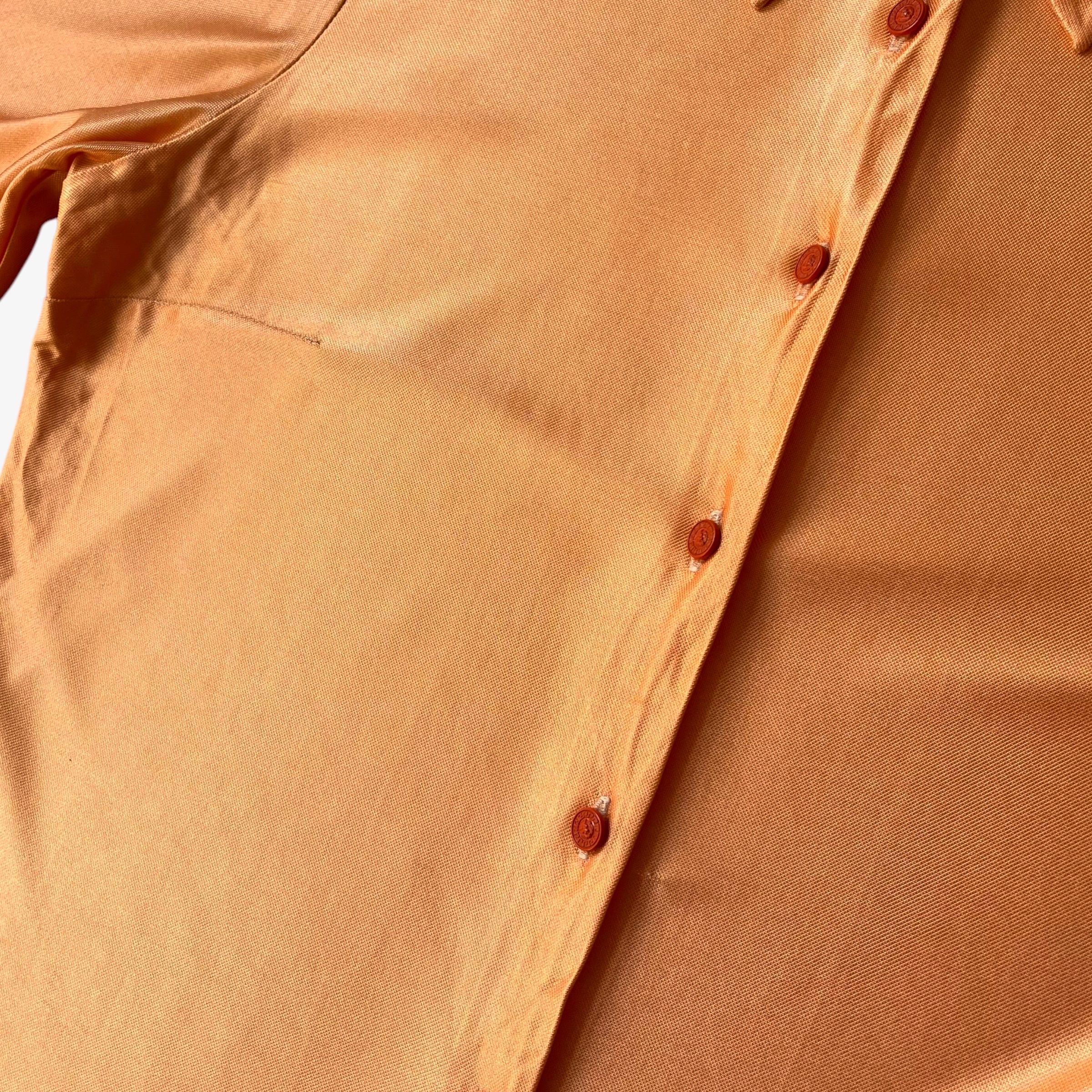 Versace Vintage 80s Women's Gianni Versace Versus Pale Orange Shirt Size S / US 4 / IT 40 - 4 Thumbnail