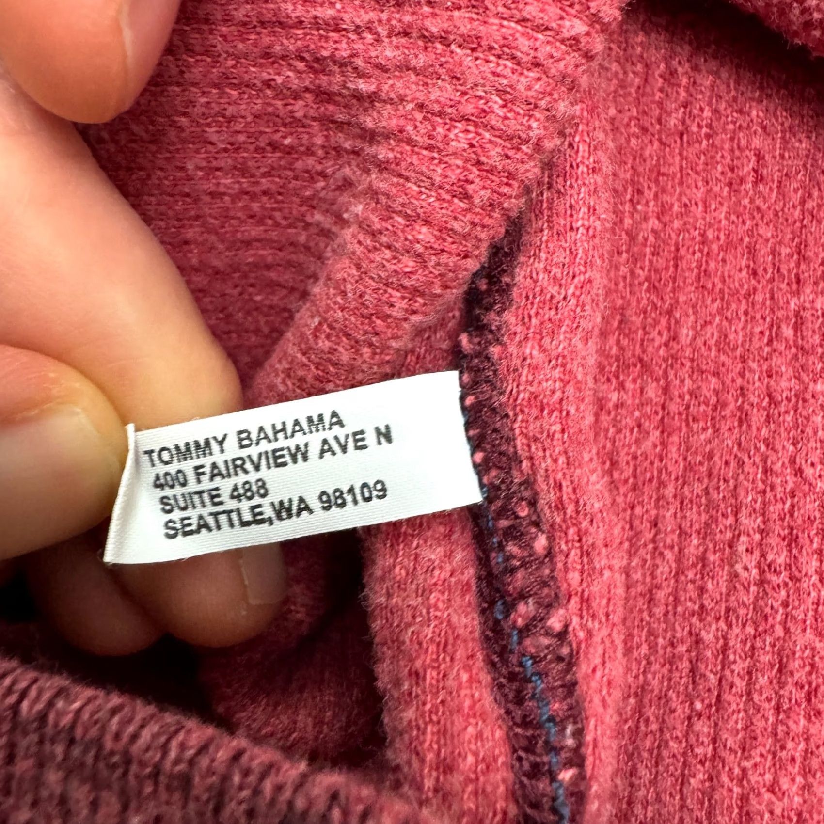 Tommy Bahama Tommy Bahama Sweatshirt 1/4 Zip Pullover Mens Large Marled Red Raglan Sleeve Knit Fleece Mock Neck Logo Size US L / EU 52-54 / 3 - 7 Thumbnail