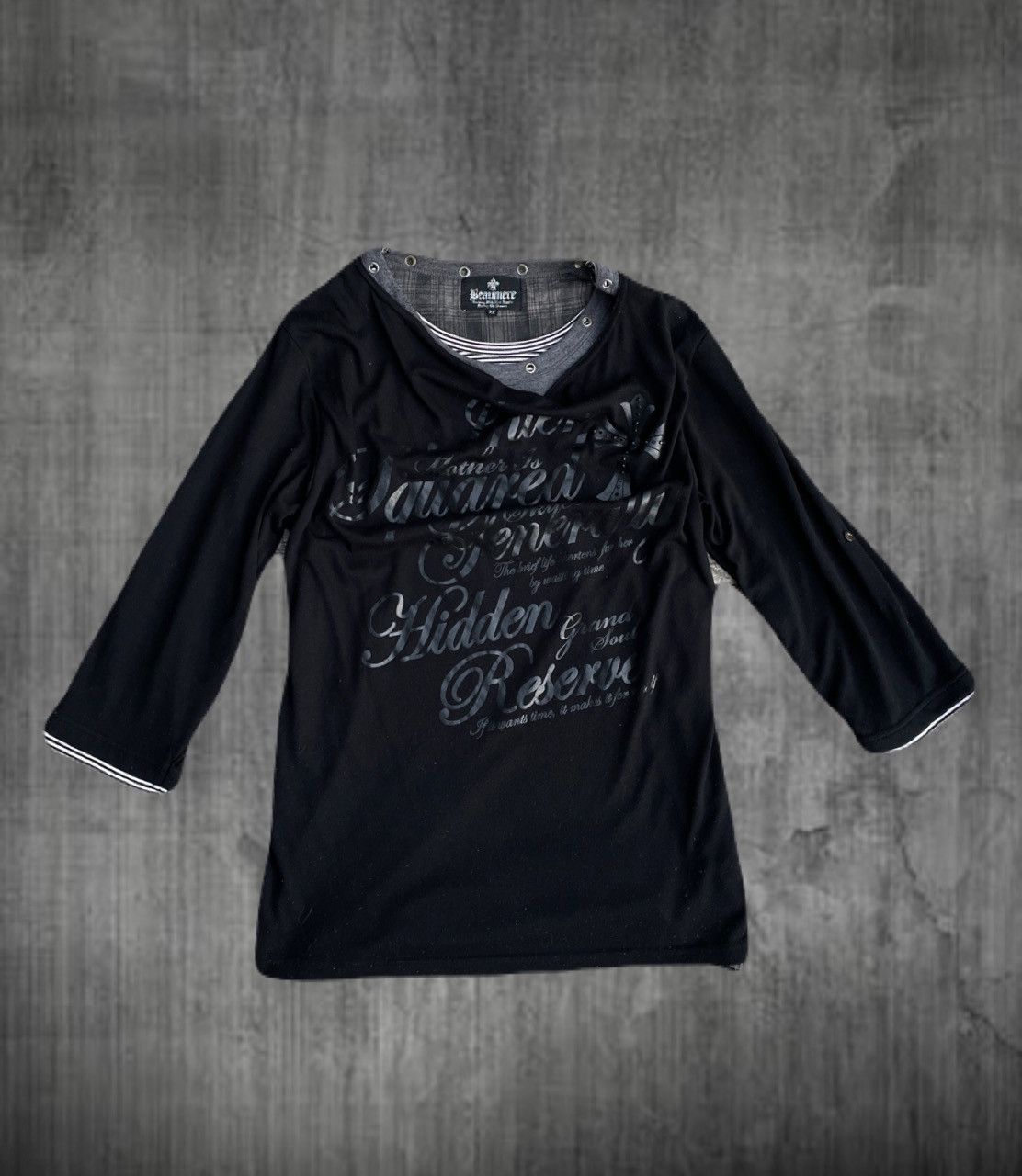 If Six Was Nine 2000s Japanese archive Vkei Layered Poem 3/4 Sleeve Tee Size US S / EU 44-46 / 1 - 1 Thumbnail
