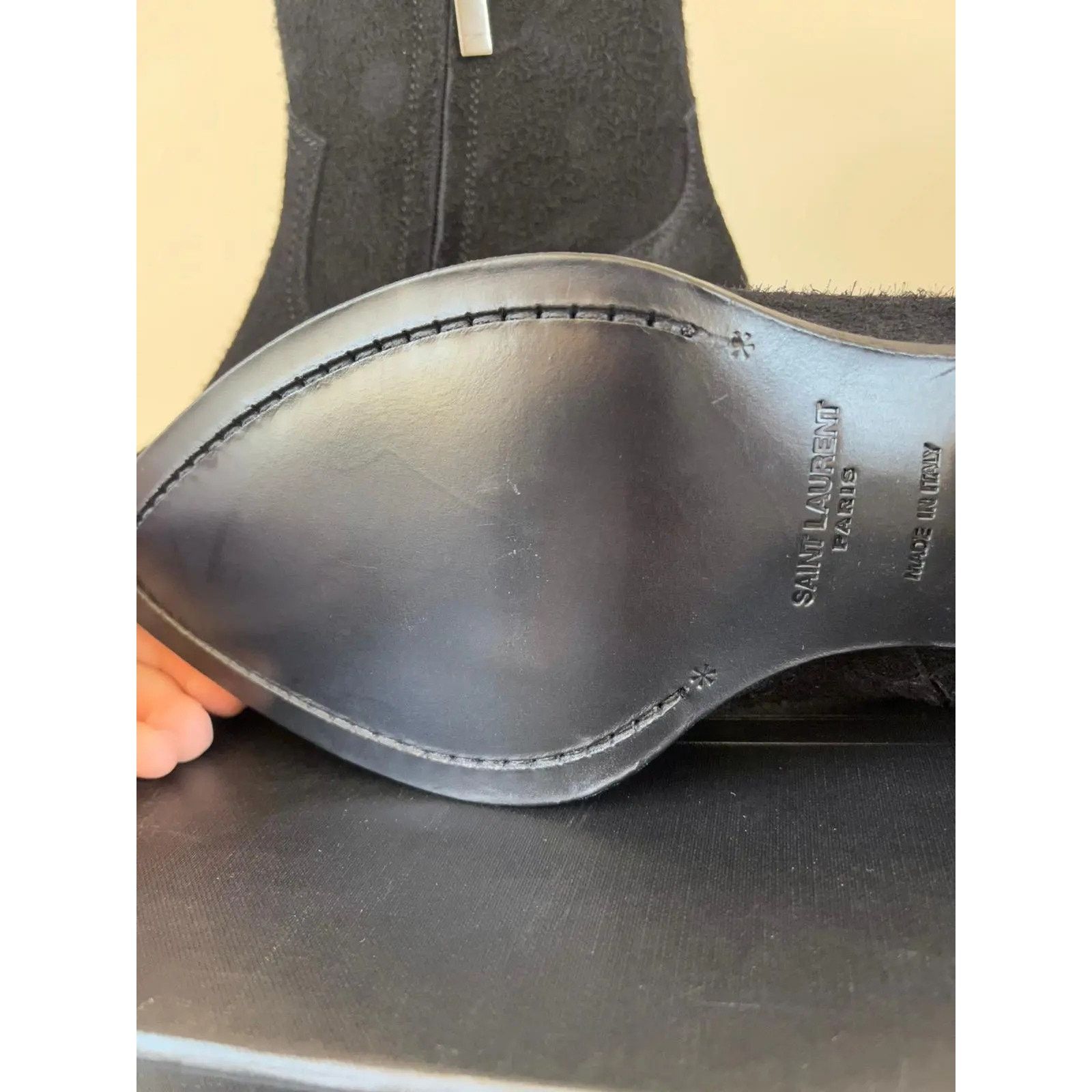 Saint Laurent Paris o1rshd1 Lukas 40 Boots in Crosta Wool in Black Size US 11 / EU 44 - 15 Thumbnail