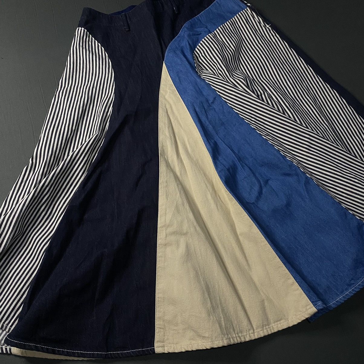 Kapital Kapital Flowy Patchwork Denim Skirt Size 28" / US 6 / IT 42 - 2 Thumbnail