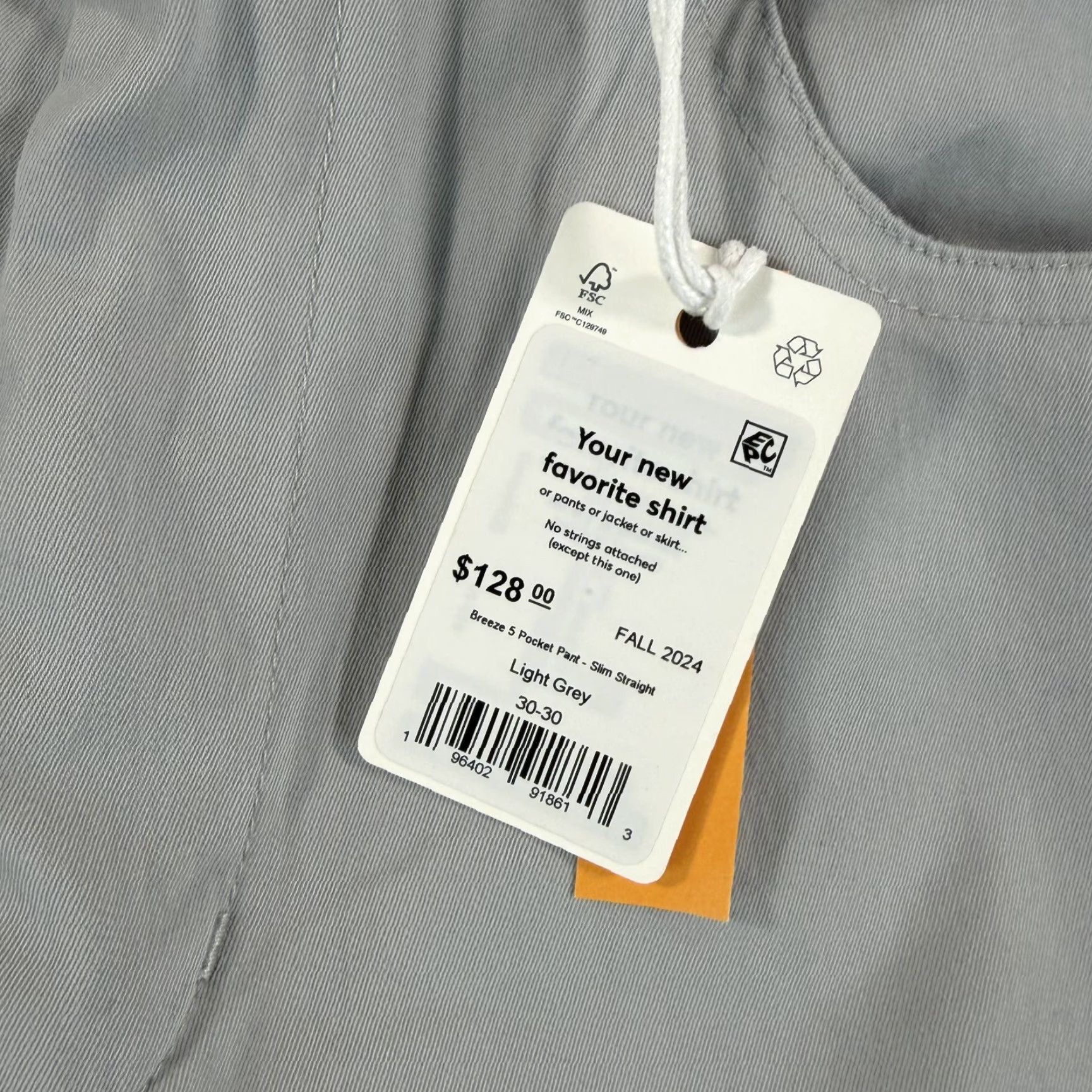 Marine Layer Marine Layer 5 Pocket Breeze Slim Straight Pants Light Grey Men 30x30 NWT 28 Size US 30 / EU 46 - 3 Thumbnail